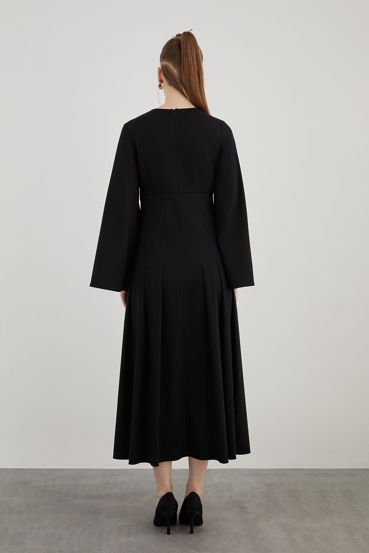 Bisiklet Yaka Maxi Boy Elbise