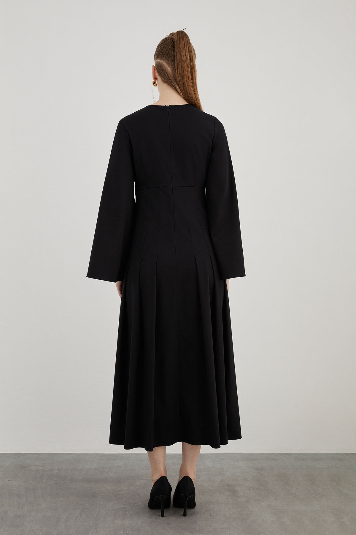 Bisiklet Yaka Maxi Boy Elbise