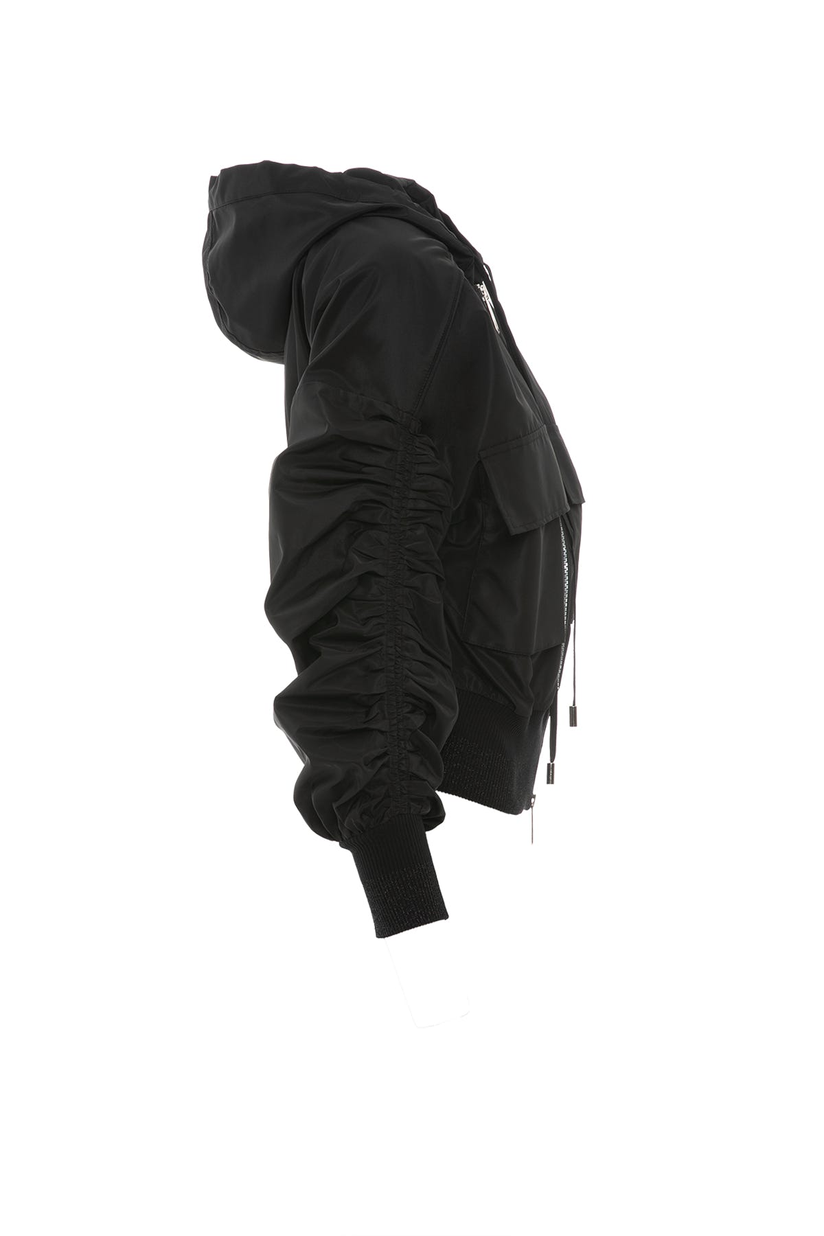 Taşlı Bağcık Detaylı Kolu Büzgülü Geniş Cep Ceket