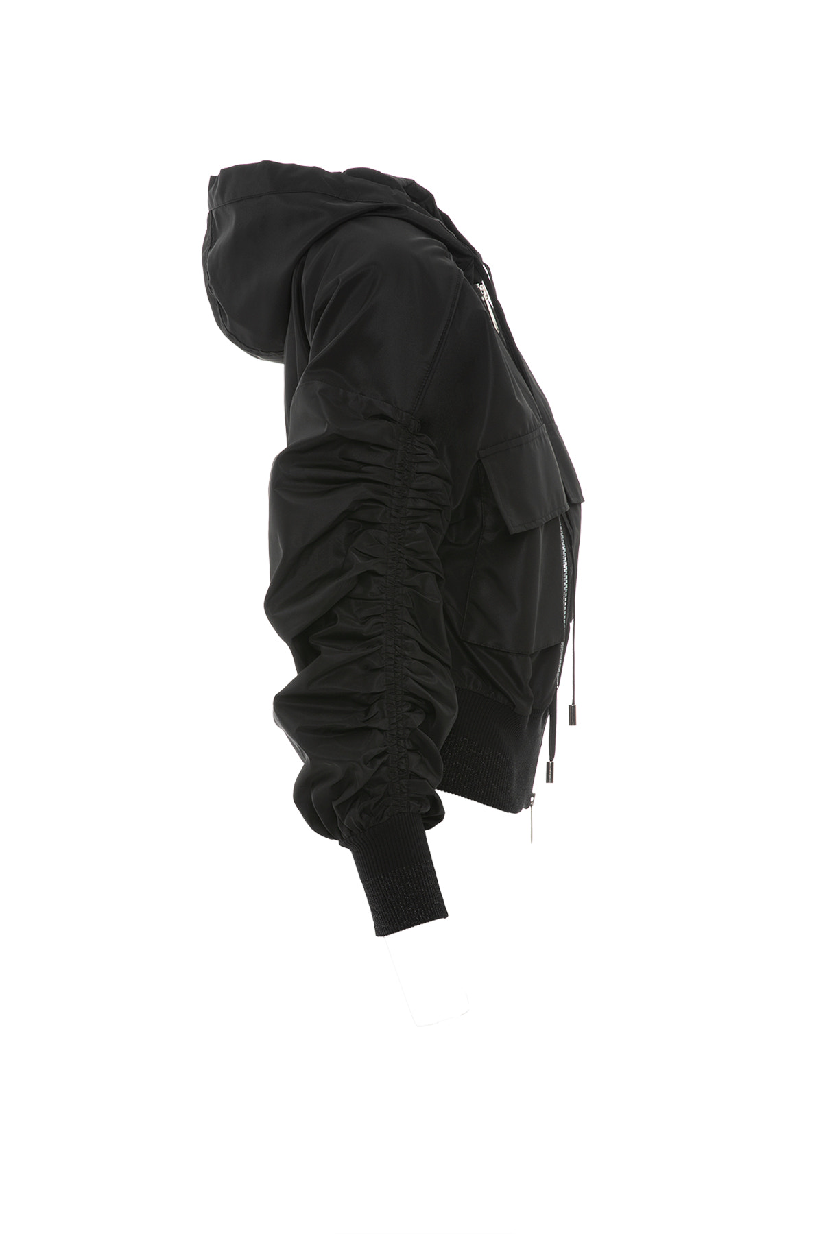 Taşlı Bağcık Detaylı Kolu Büzgülü Geniş Cep Ceket