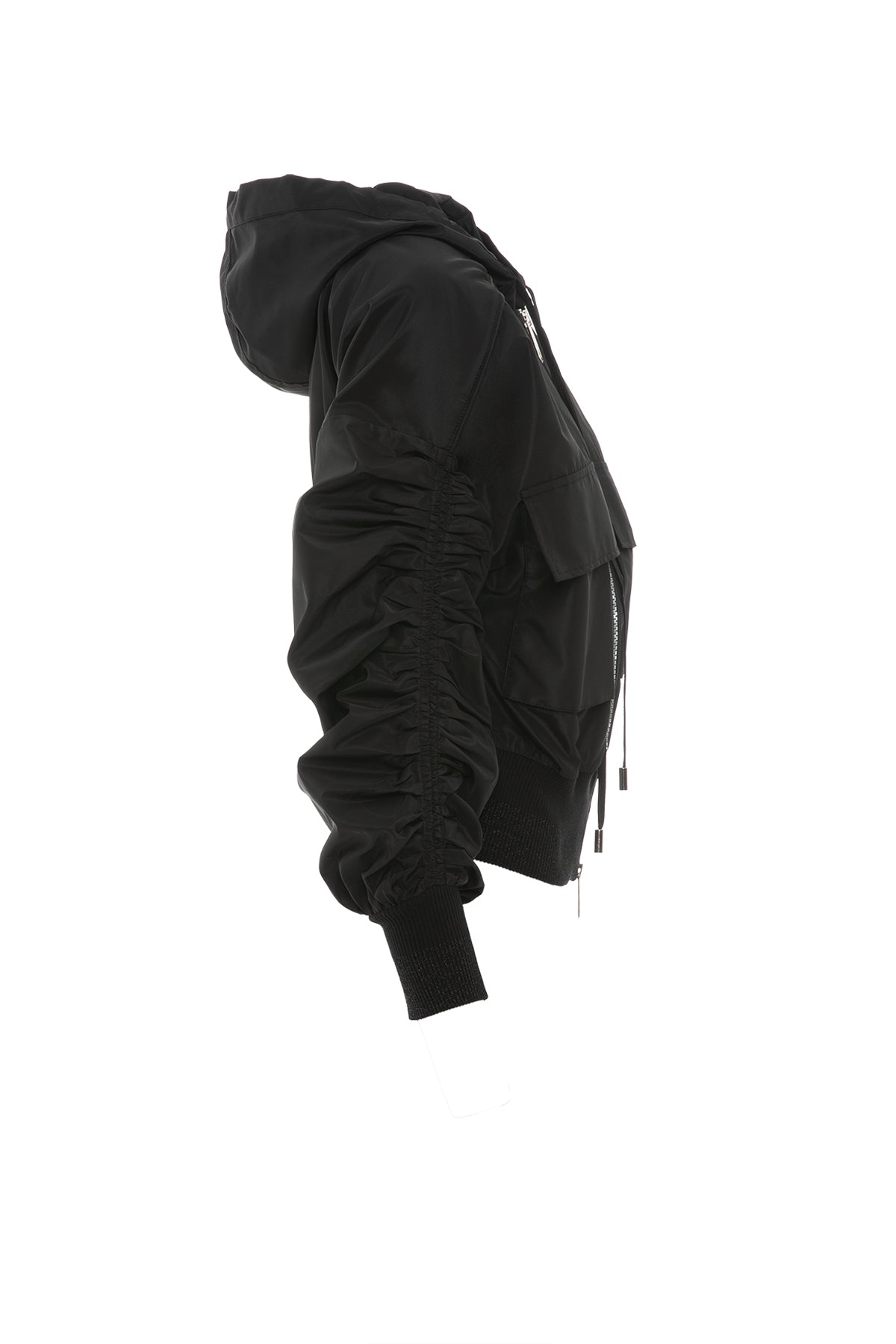 Taşlı Bağcık Detaylı Kolu Büzgülü Geniş Cep Ceket