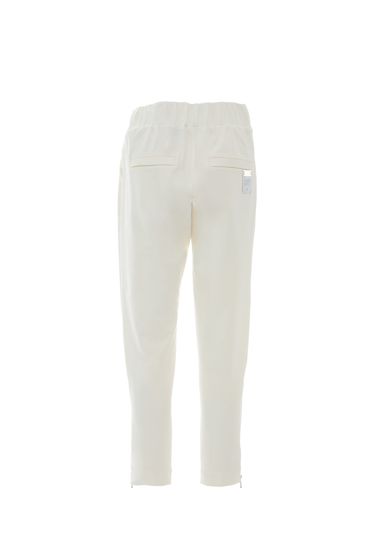 Gold Aksesuar Detaylı Cepleri Dantel Detaylı Ekru Eşofman Altı