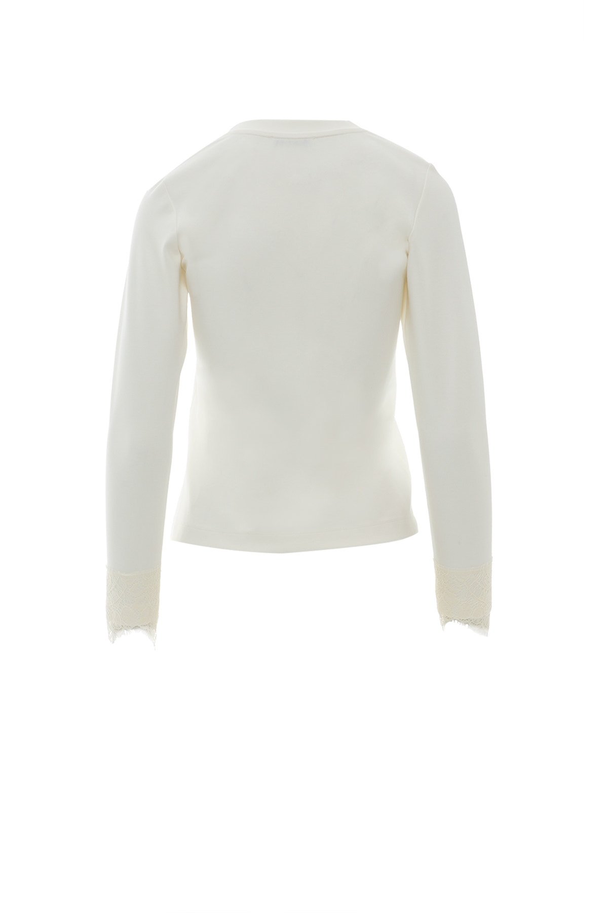Aksesuar Detaylı Kol Ucu Dantelli Uzun Kollu T-Shirt