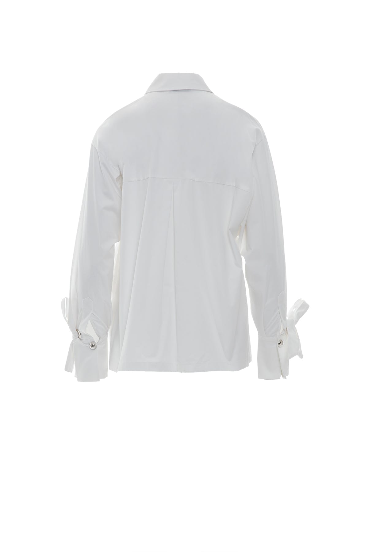 Taşlı Aksesuar Süslemeli Kol Detay Poplin Gömlek