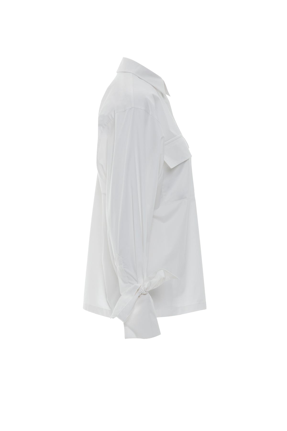 Taşlı Aksesuar Süslemeli Kol Detay Poplin Gömlek