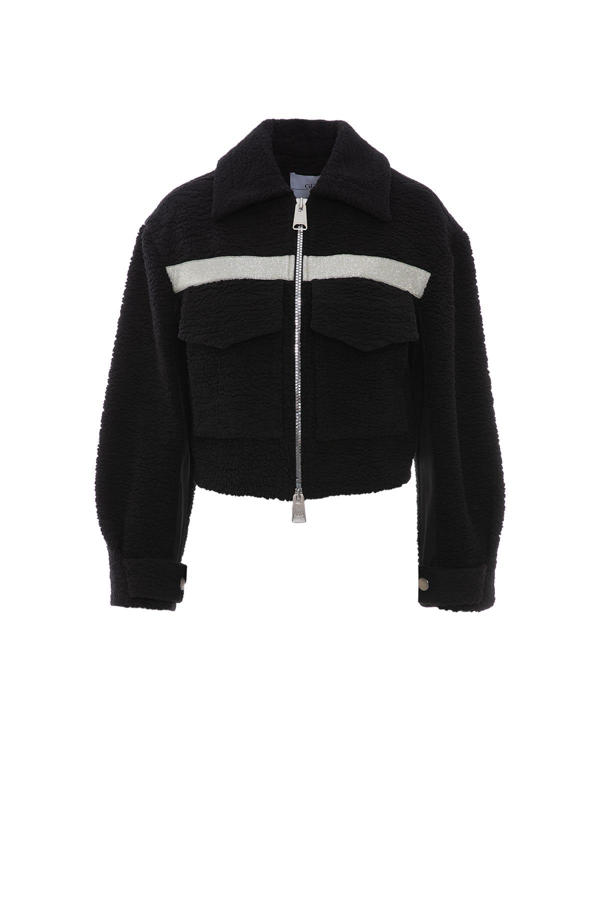 Sim Şerit Detaylı Peluş Mont