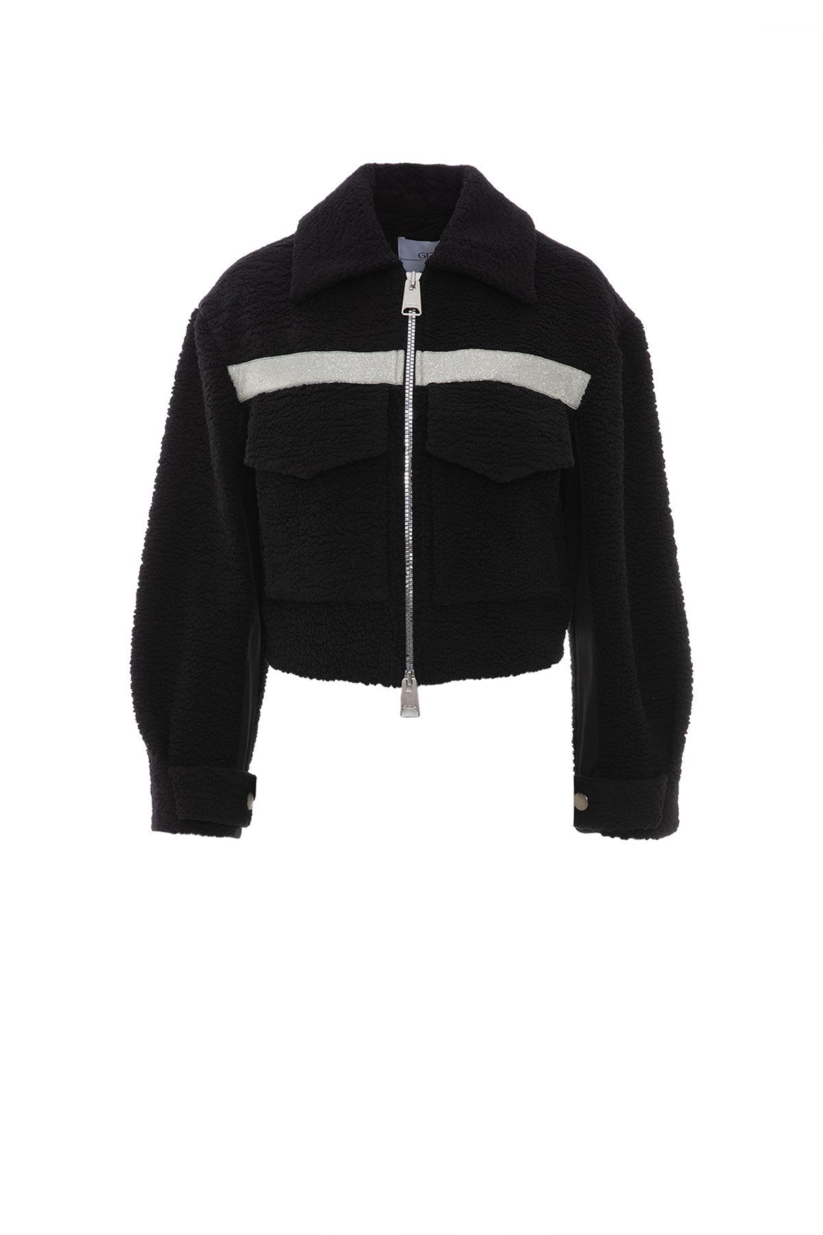 Sim Şerit Detaylı Peluş Mont