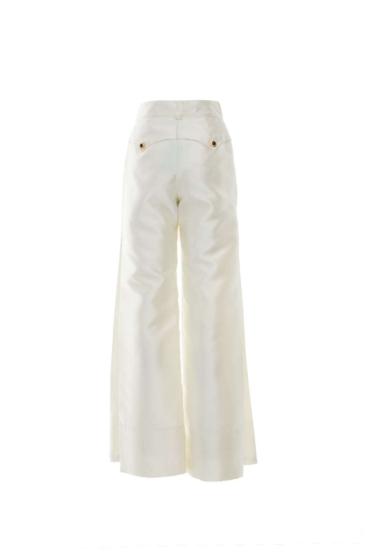 Korsaj Detaylı Düğmeli Bol Paça Pantolon