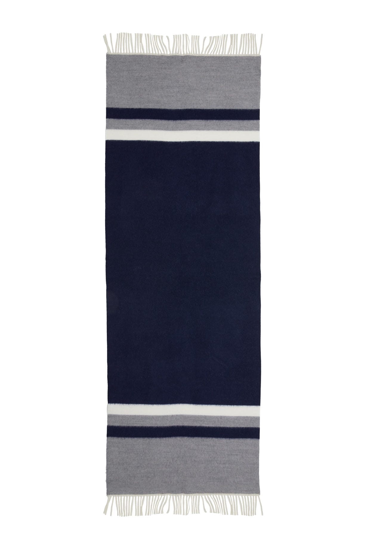 Püskül Detaylı Çizgi Desenli Şal