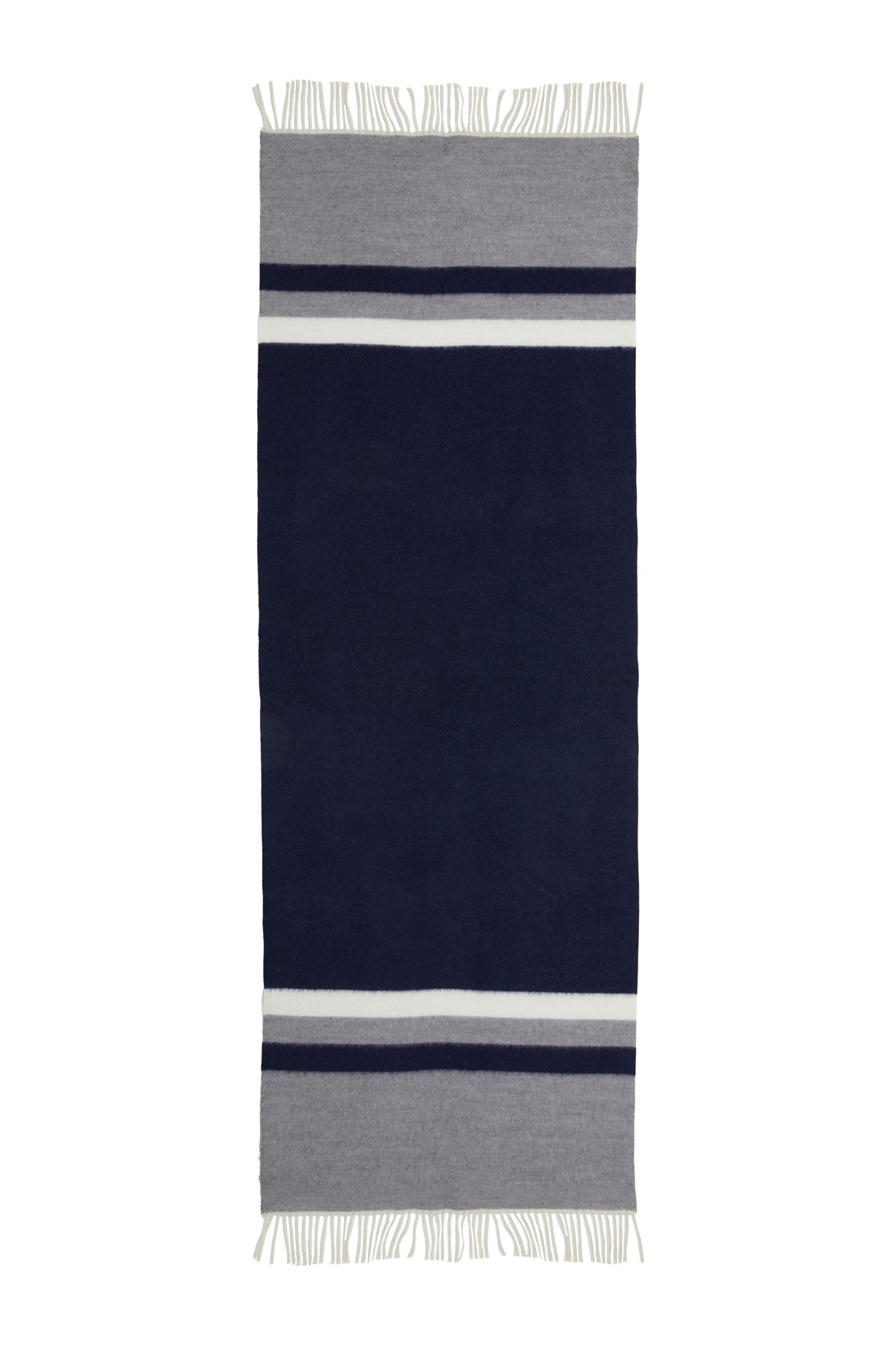 Püskül Detaylı Çizgi Desenli Şal