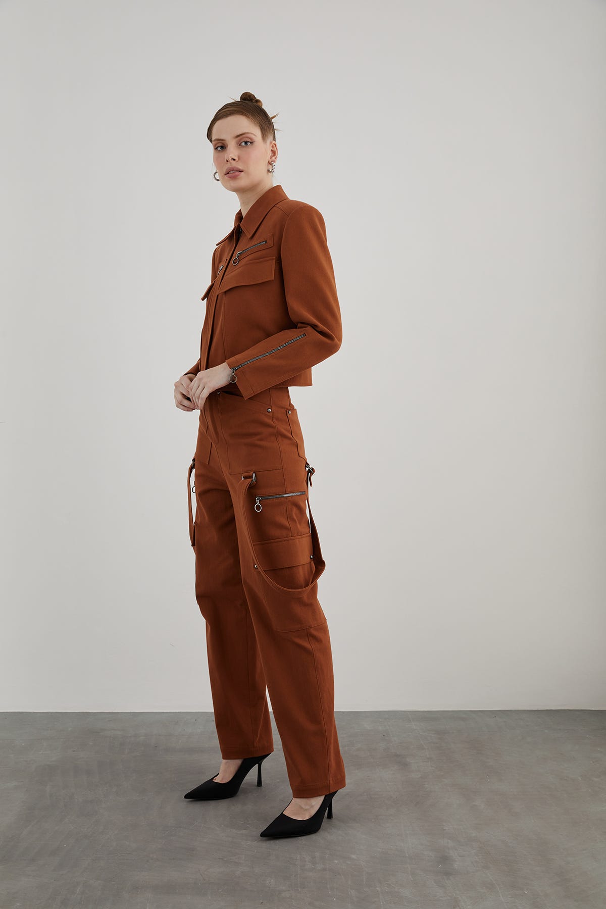 Kargo Cepli Düz Kesim Pantolon