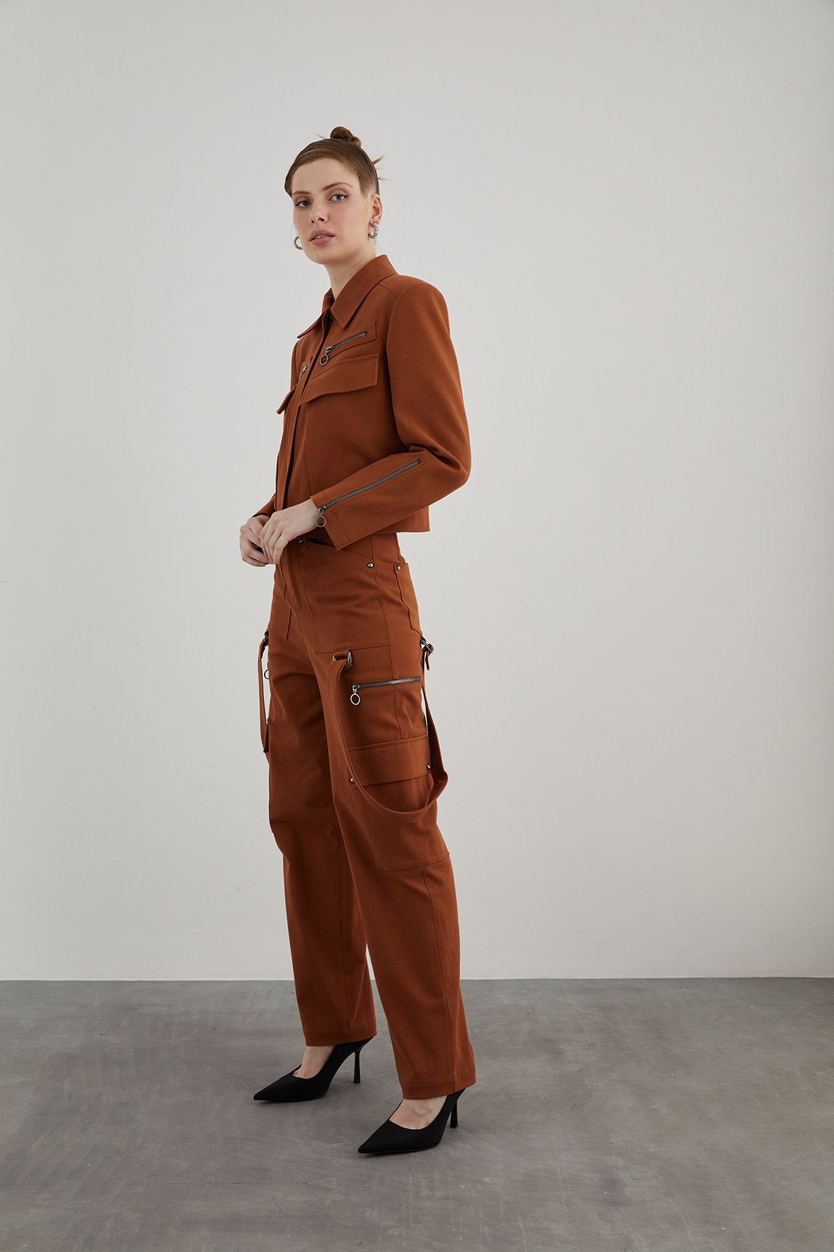 Kargo Cepli Düz Kesim Pantolon