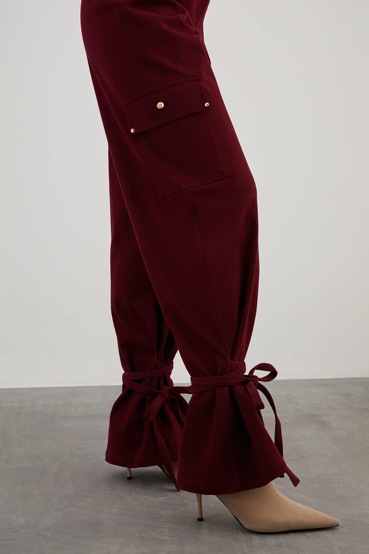 Yüksek Bel Rahat Kesim Pamuk Pantolon