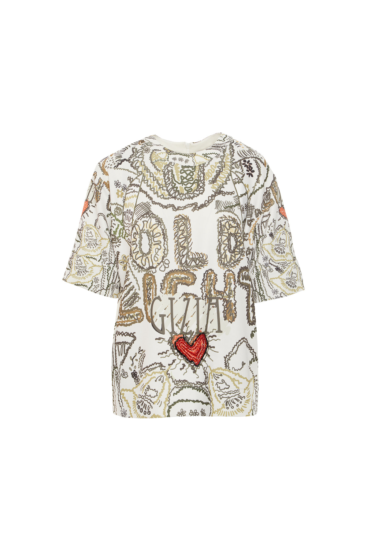 Baskı Ve Nakış Detaylı T-shirt