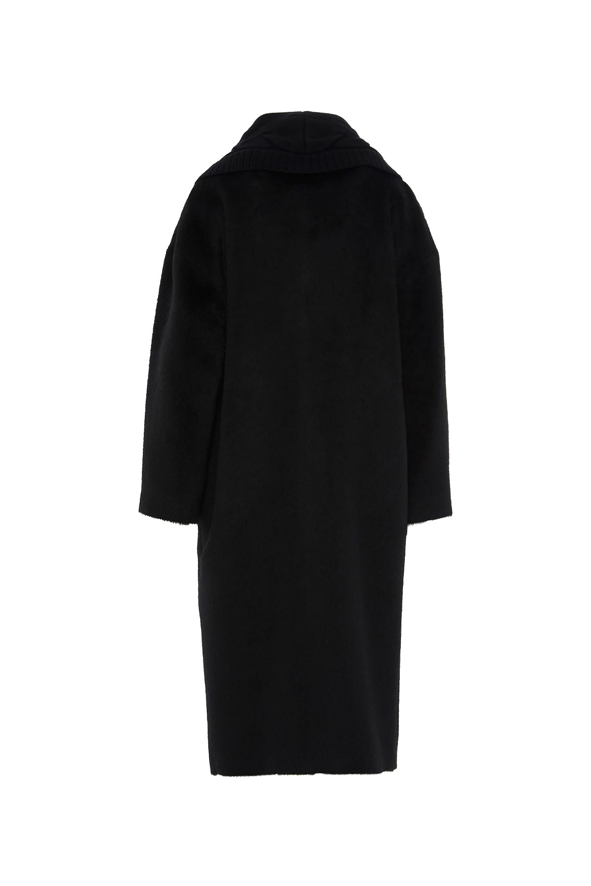 Örgü Yakalı Uzun Kaşe Kaban