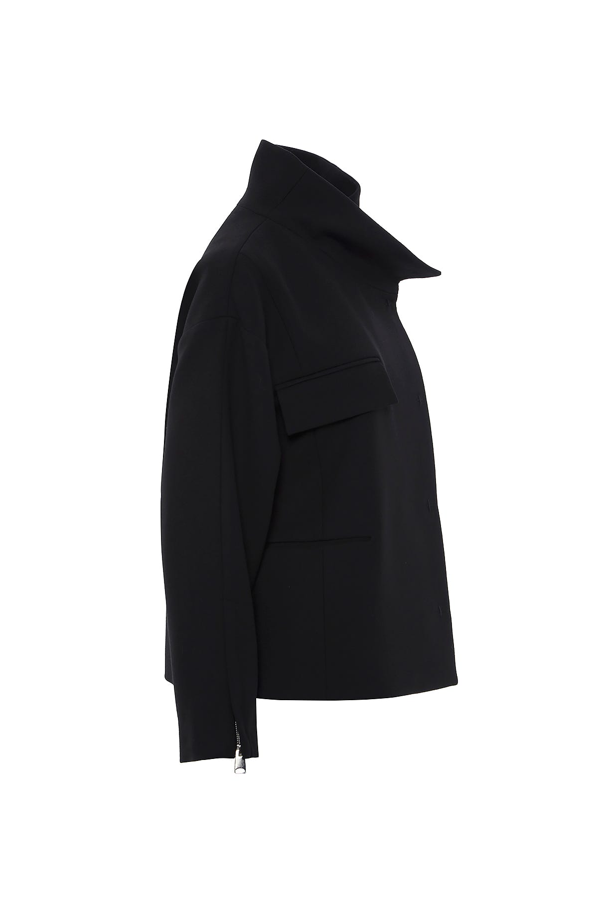 Asimetrik Model Dik Yakalı Kısa Kaşe Kaban