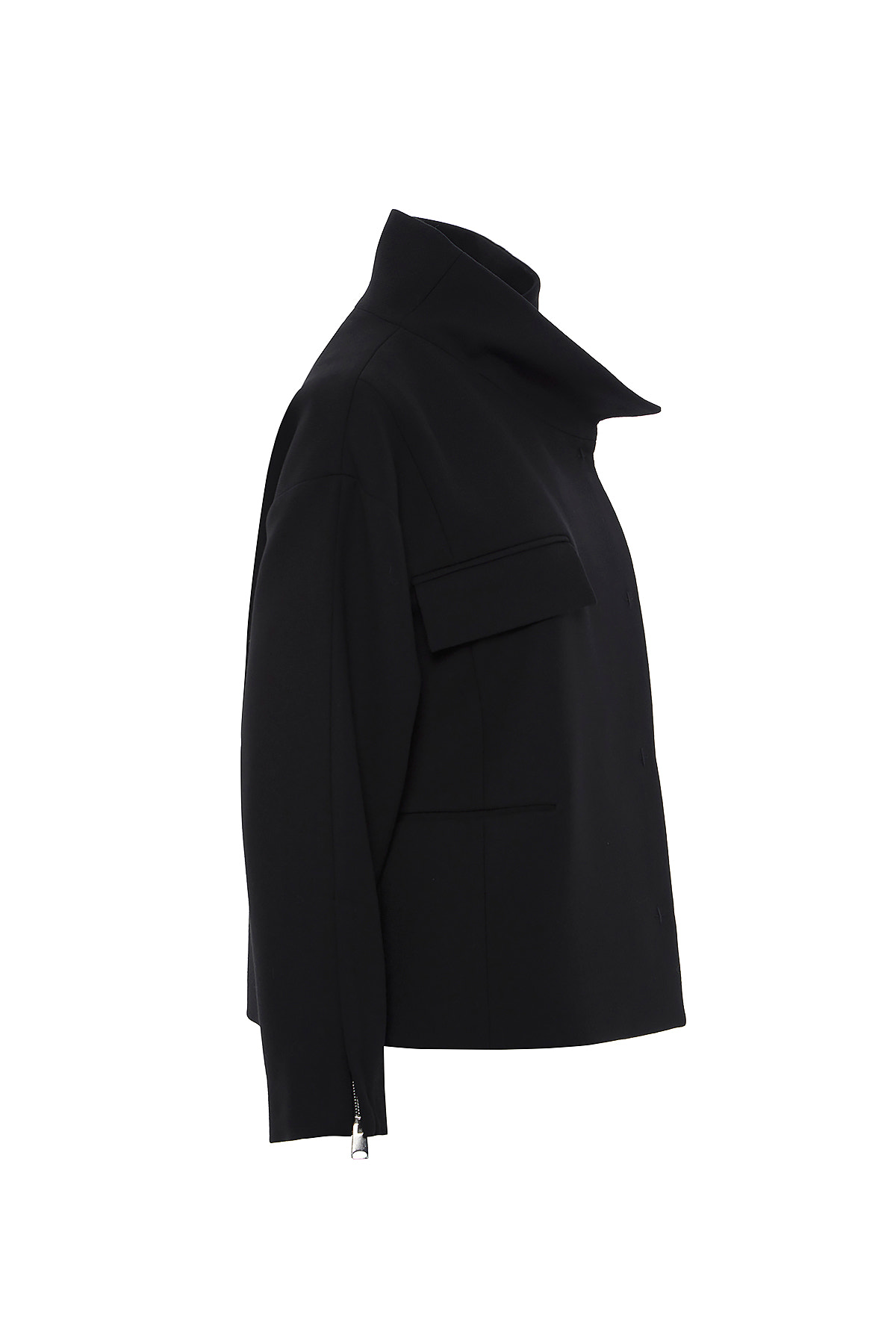 Asimetrik Model Dik Yakalı Kısa Kaşe Kaban