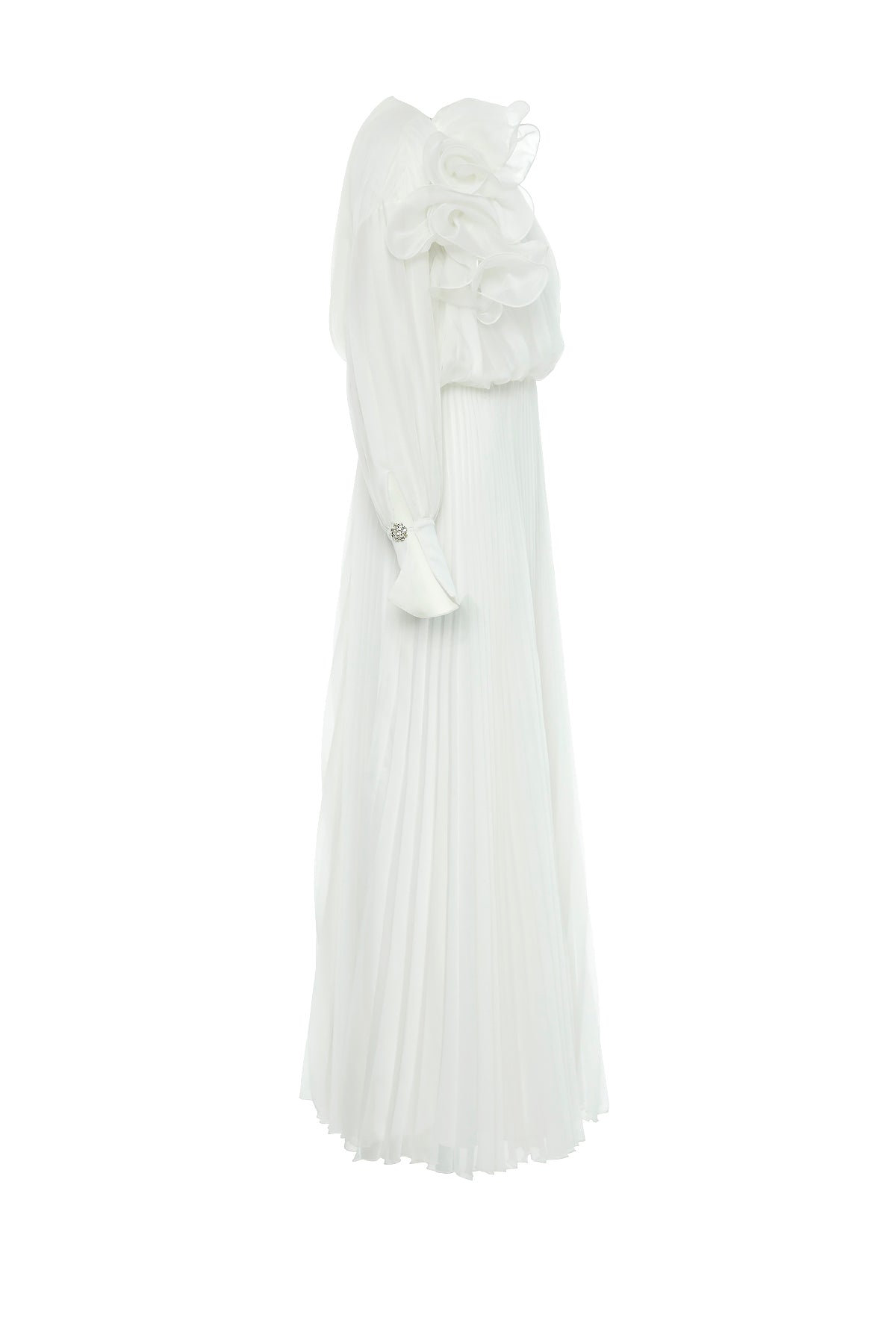 Pliseli Maxi Kloş Abiye Elbise