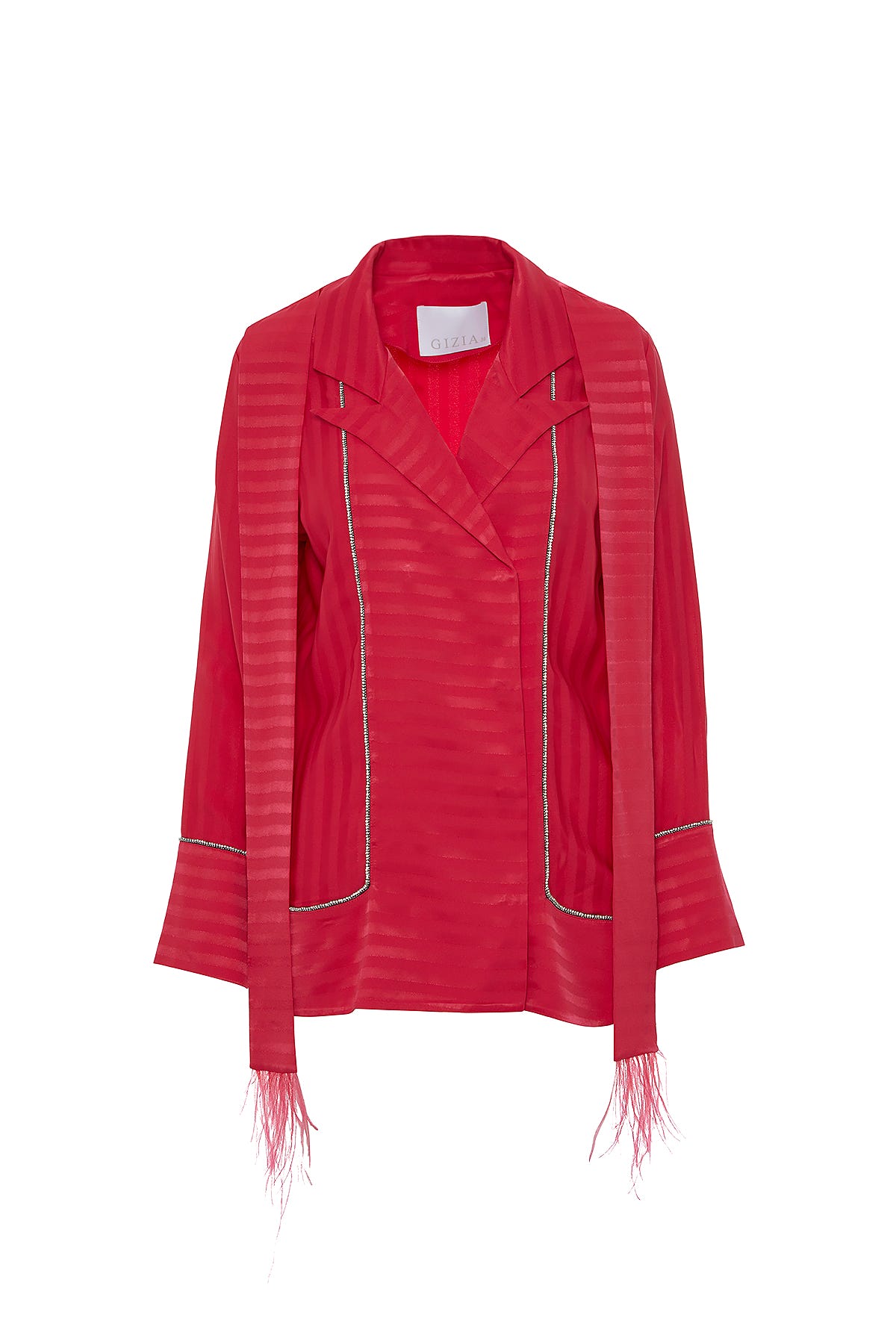 Şerit Detaylı Çıtçıt Kapama Gömlek