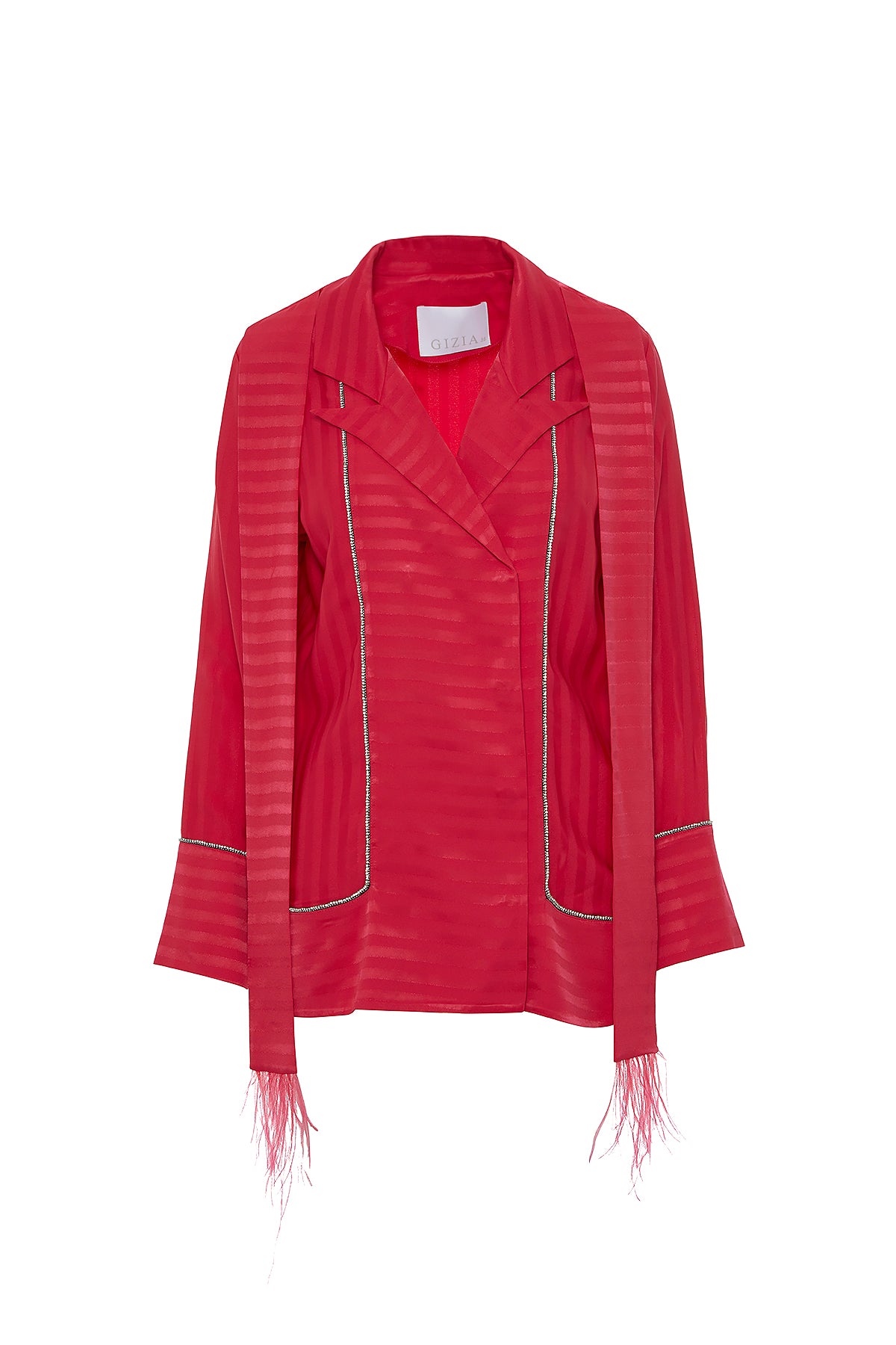 Şerit Detaylı Çıtçıt Kapama Gömlek