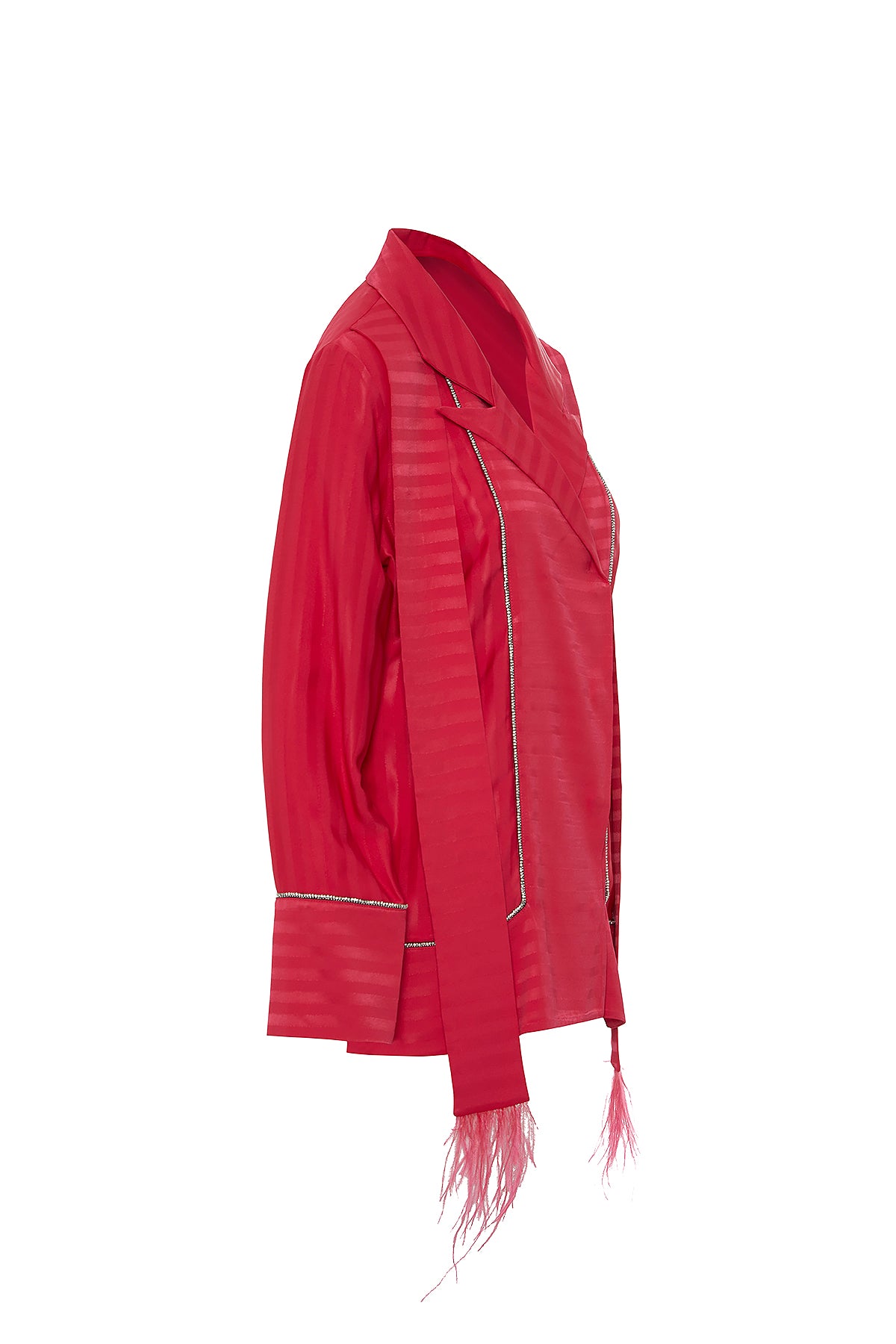 Şerit Detaylı Çıtçıt Kapama Gömlek