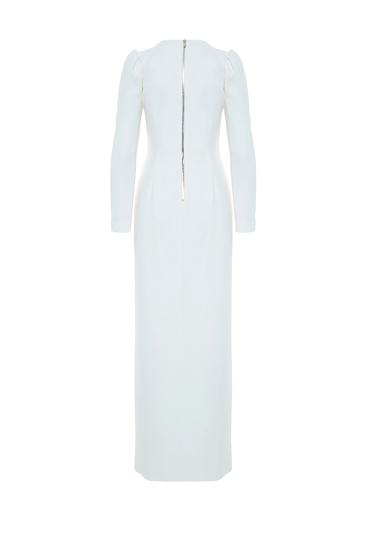 İşleme Detaylı Kol Üstü Büzgülü Uzun Abiye Elbise