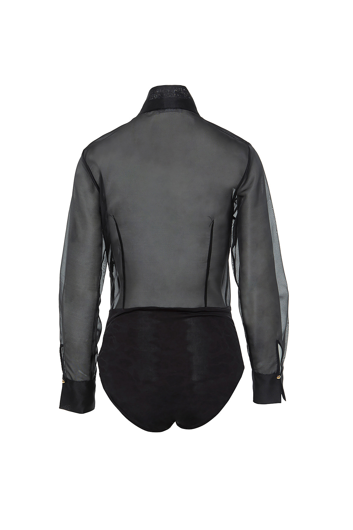 Çiçek Detaylı Alttan Çıtçıtlı Transparan Bluz