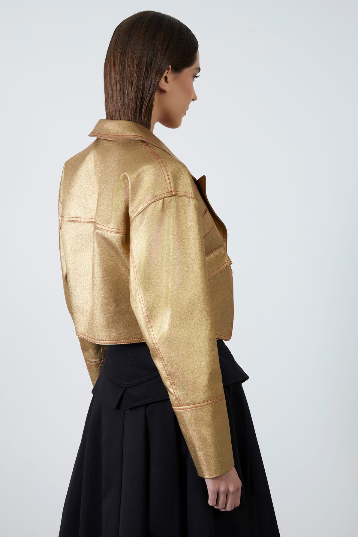 Asimetrik Kesim Crop Ceket