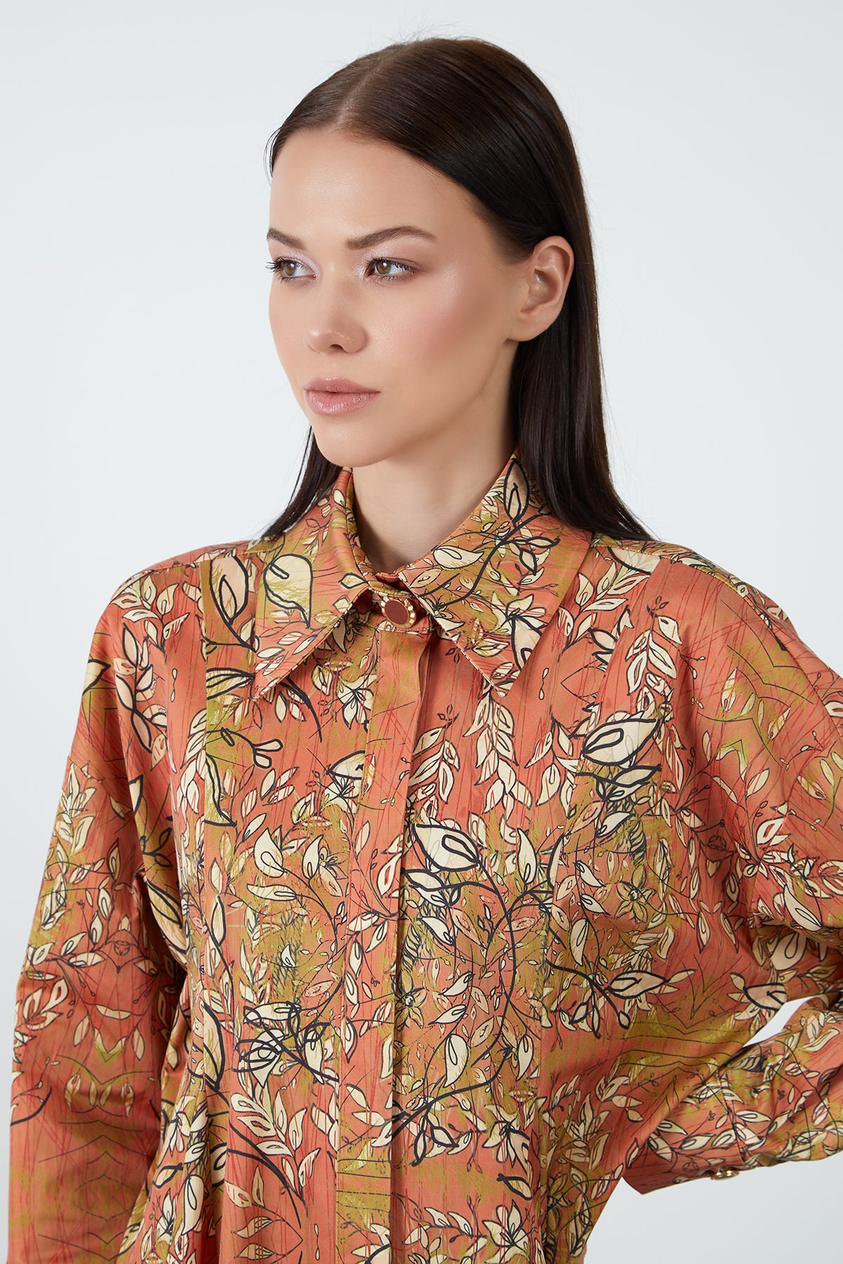 Desenli Gömlek Mini Elbise