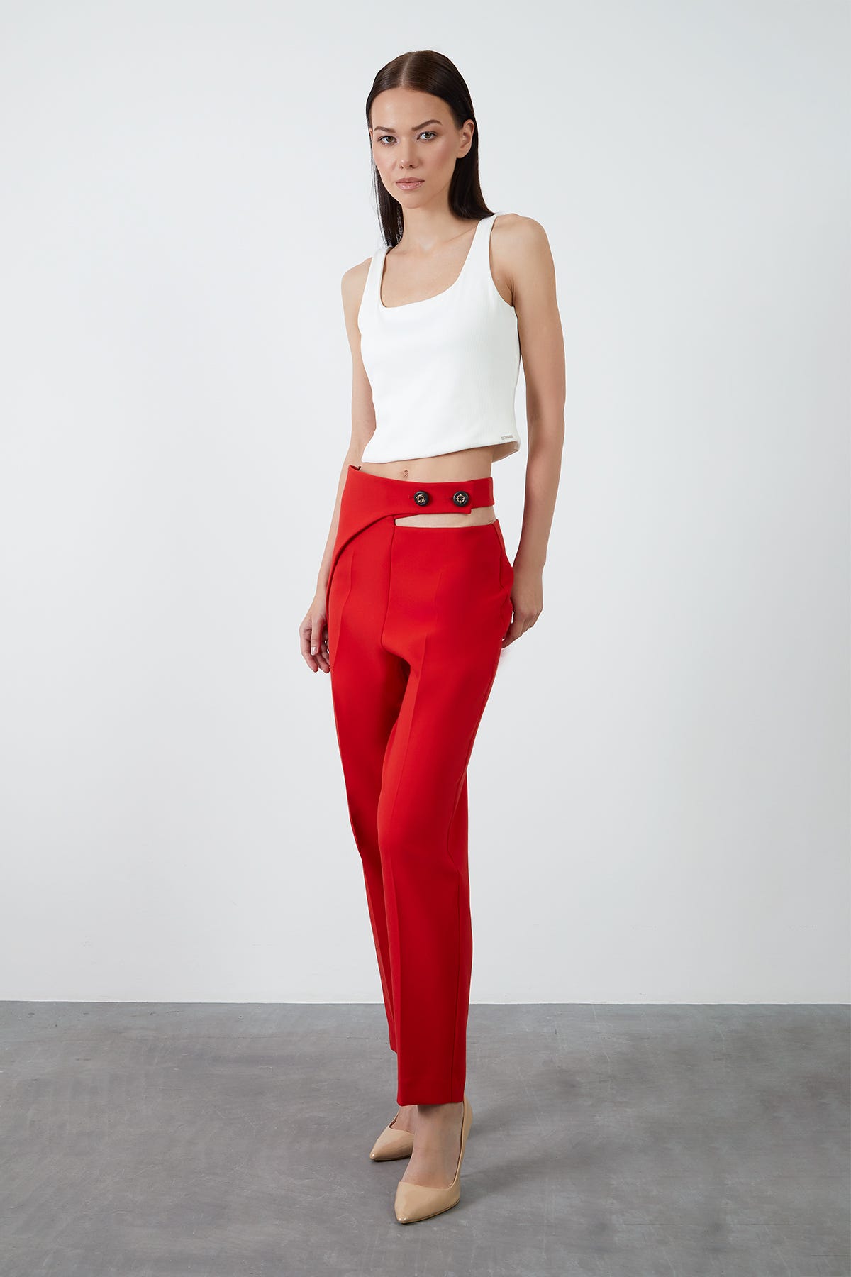 Pencere Detaylı Havuç Pantolon