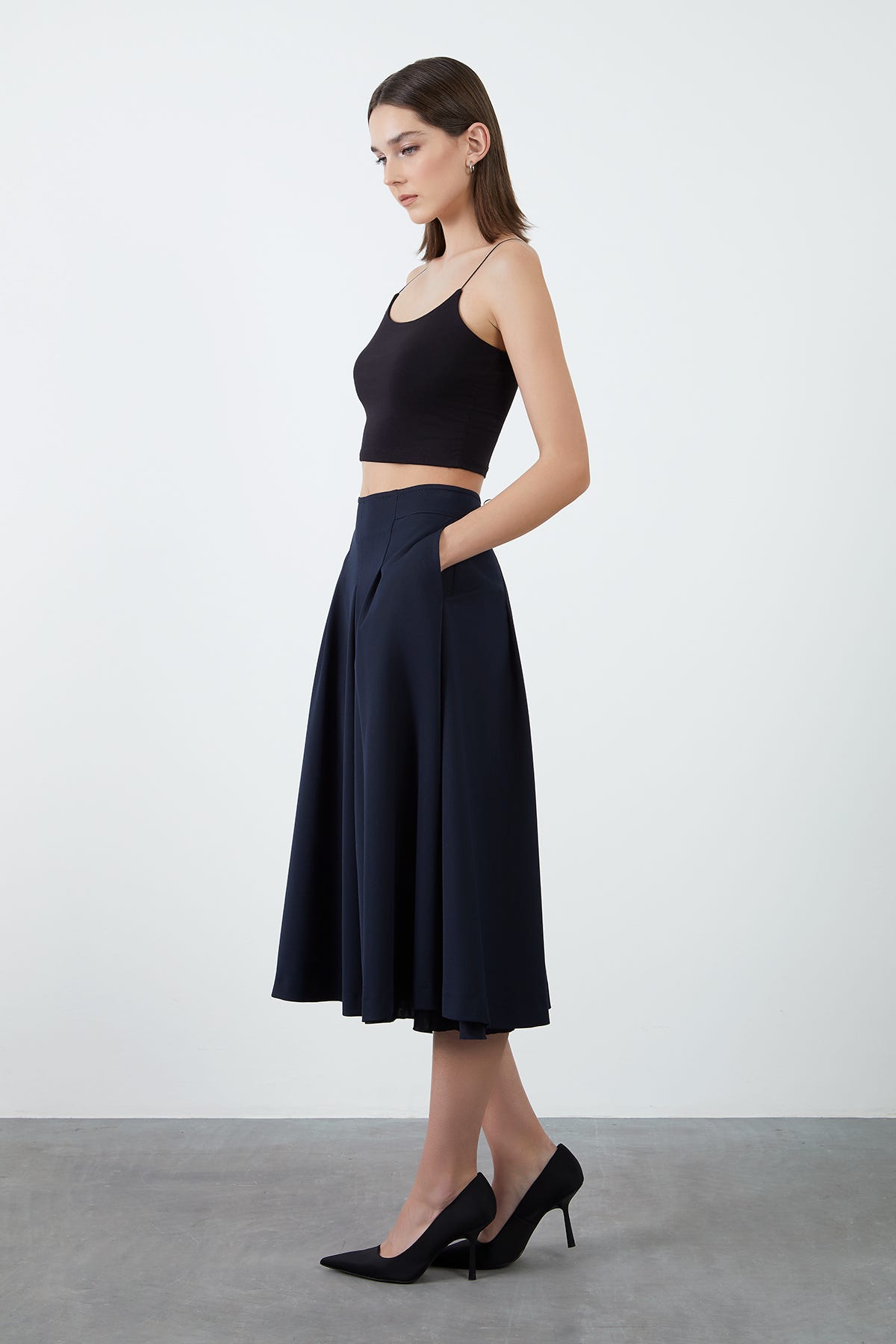 Yüksek Bel Kloş Etek