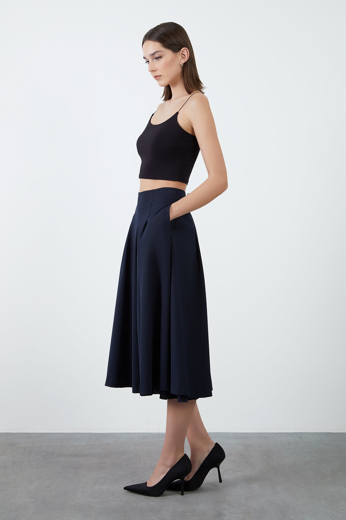 Yüksek Bel Kloş Etek