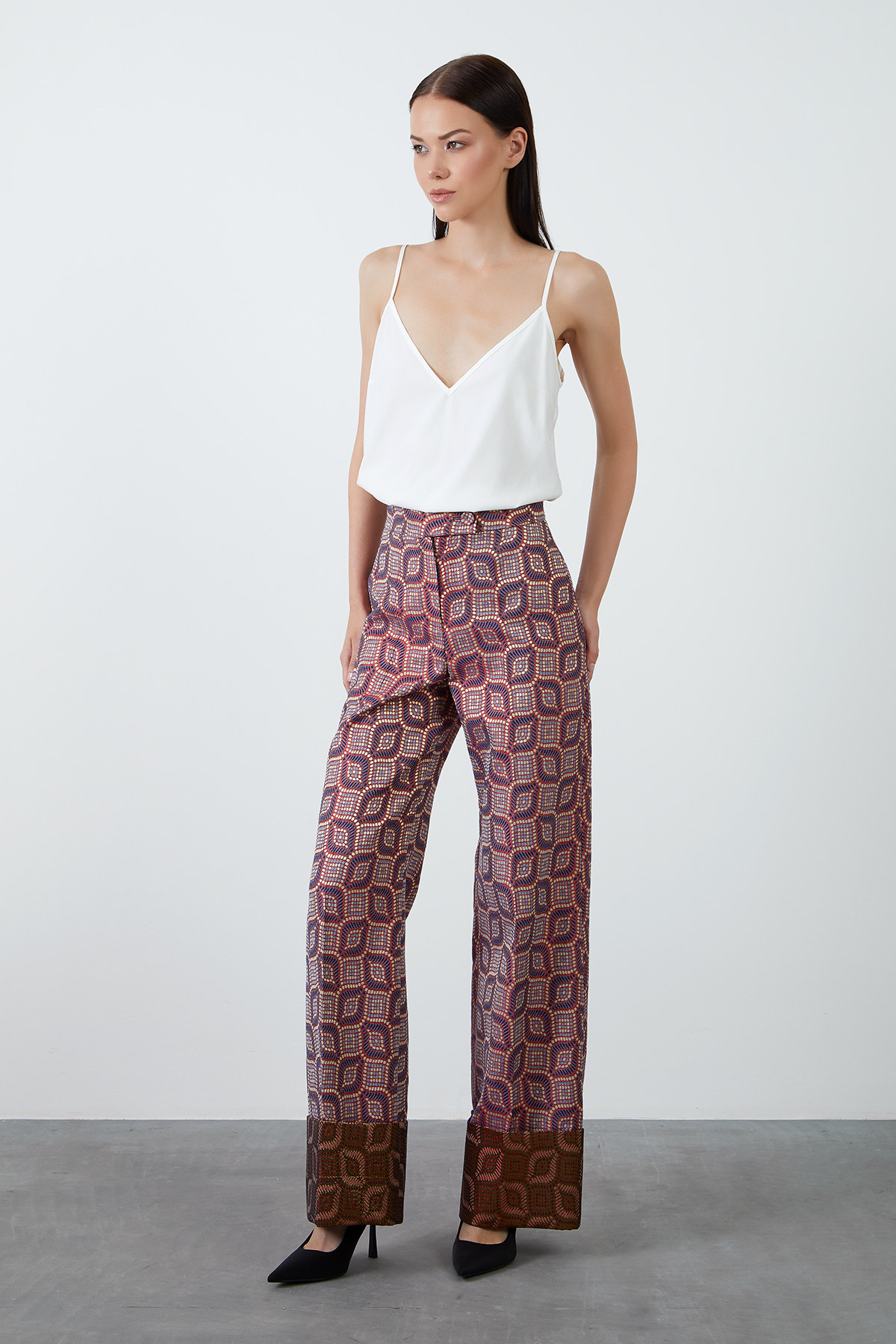 Double Paça Jakarlı Pantolon