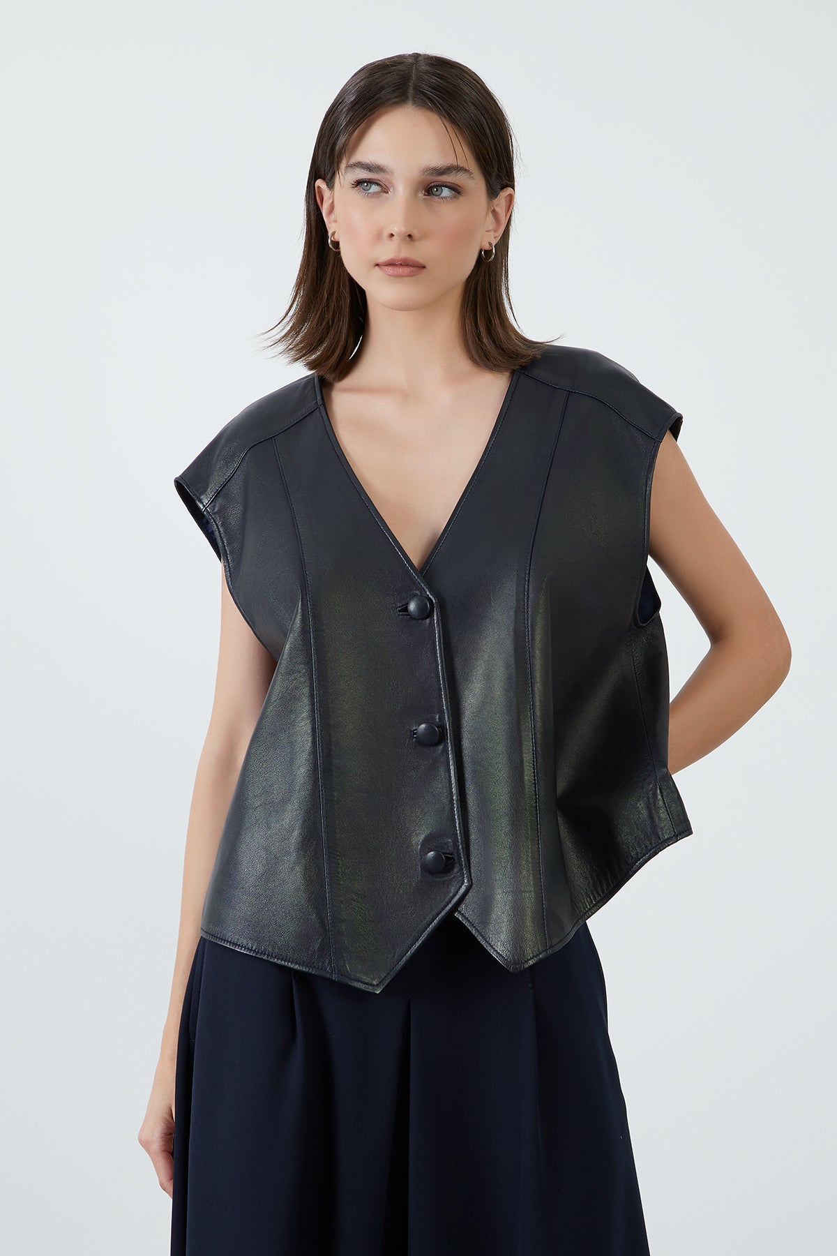 Oversize Deri Yelek