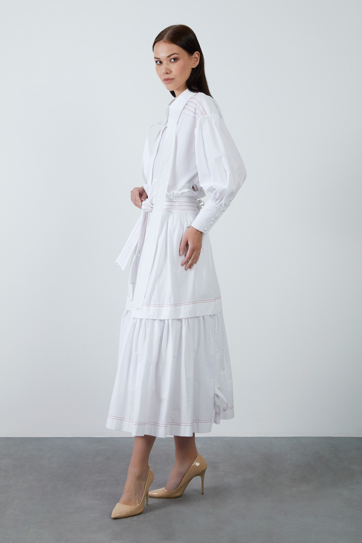 Belden Büzgülü İki Katlı Etek