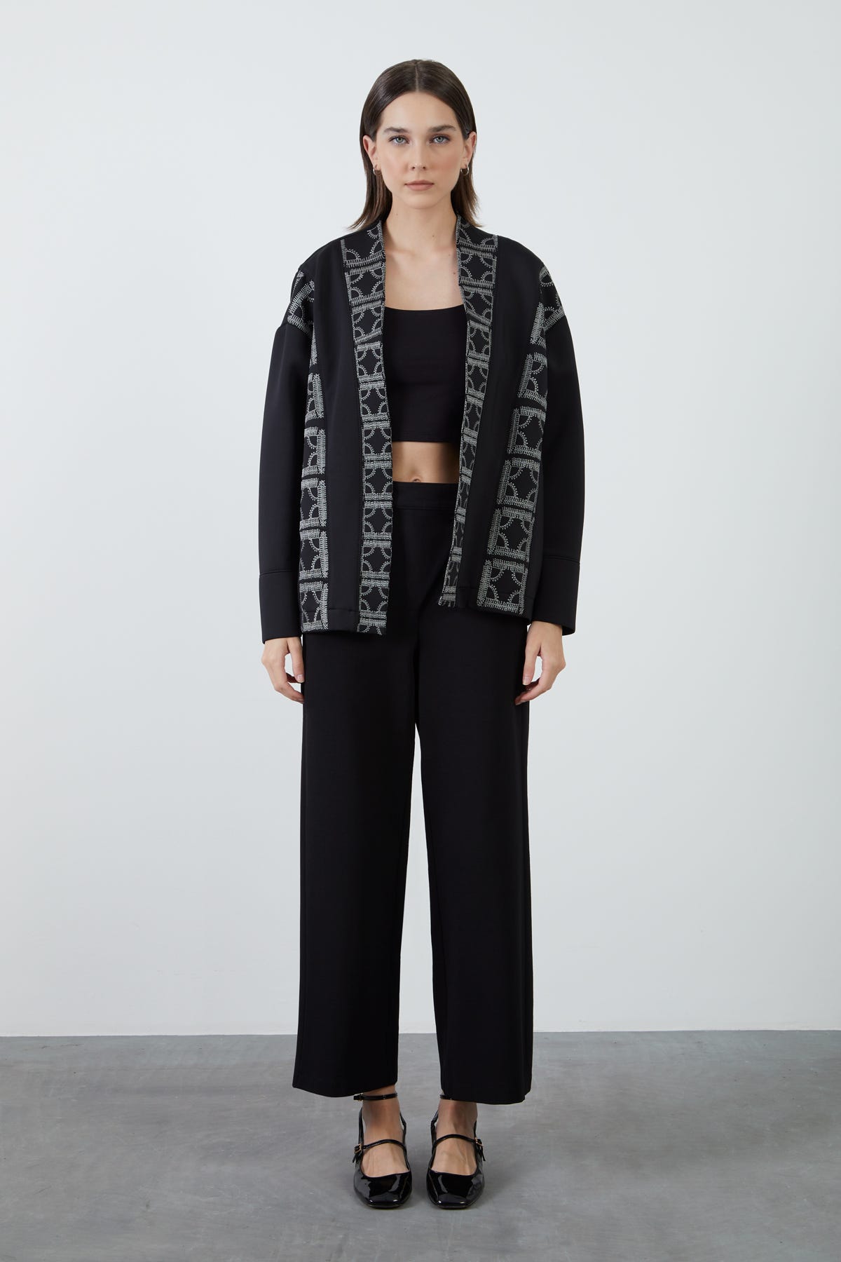 Nakış Detaylı Scuba Ceket