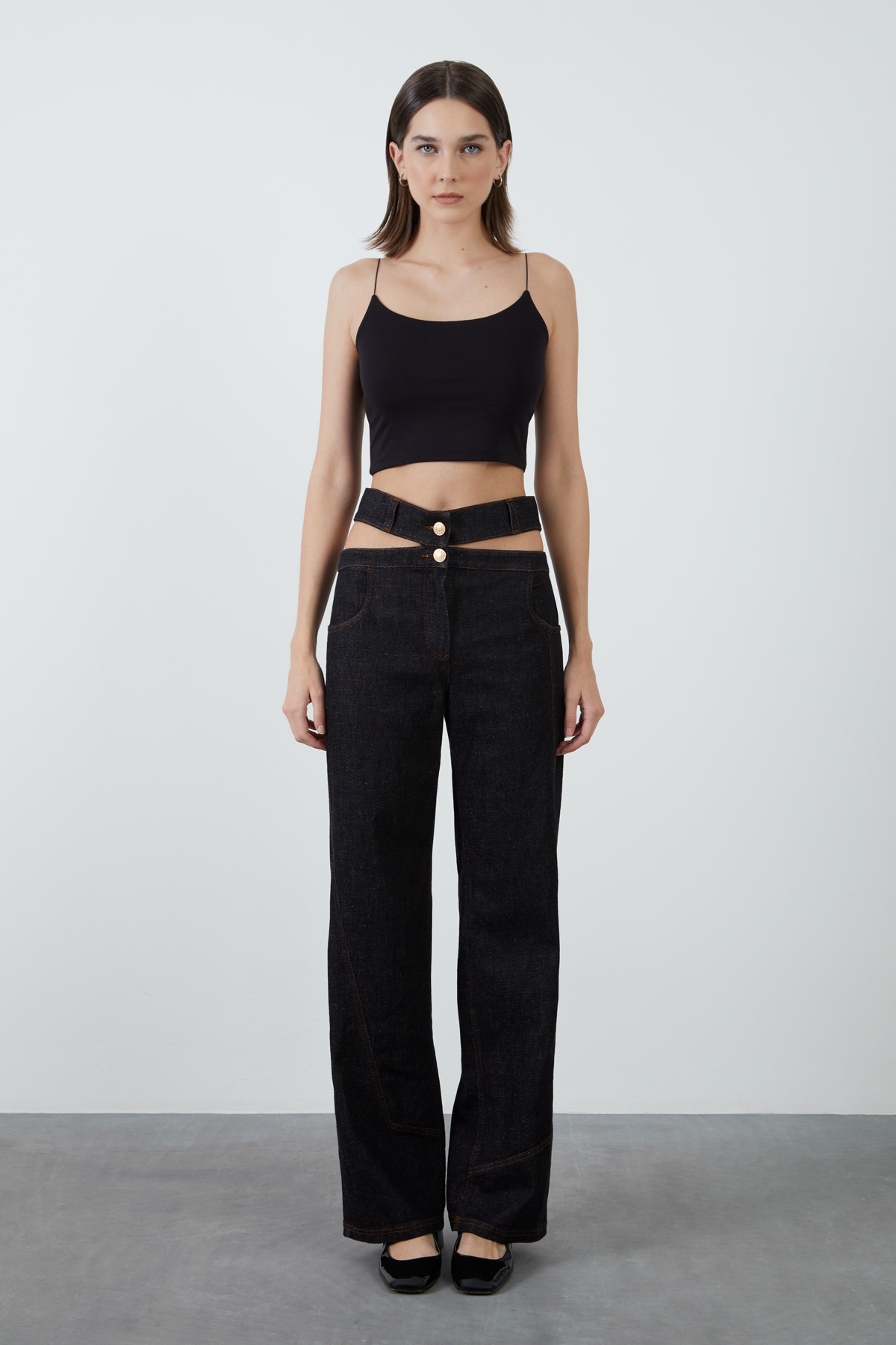 Kemer Detaylı Jean Pantolon