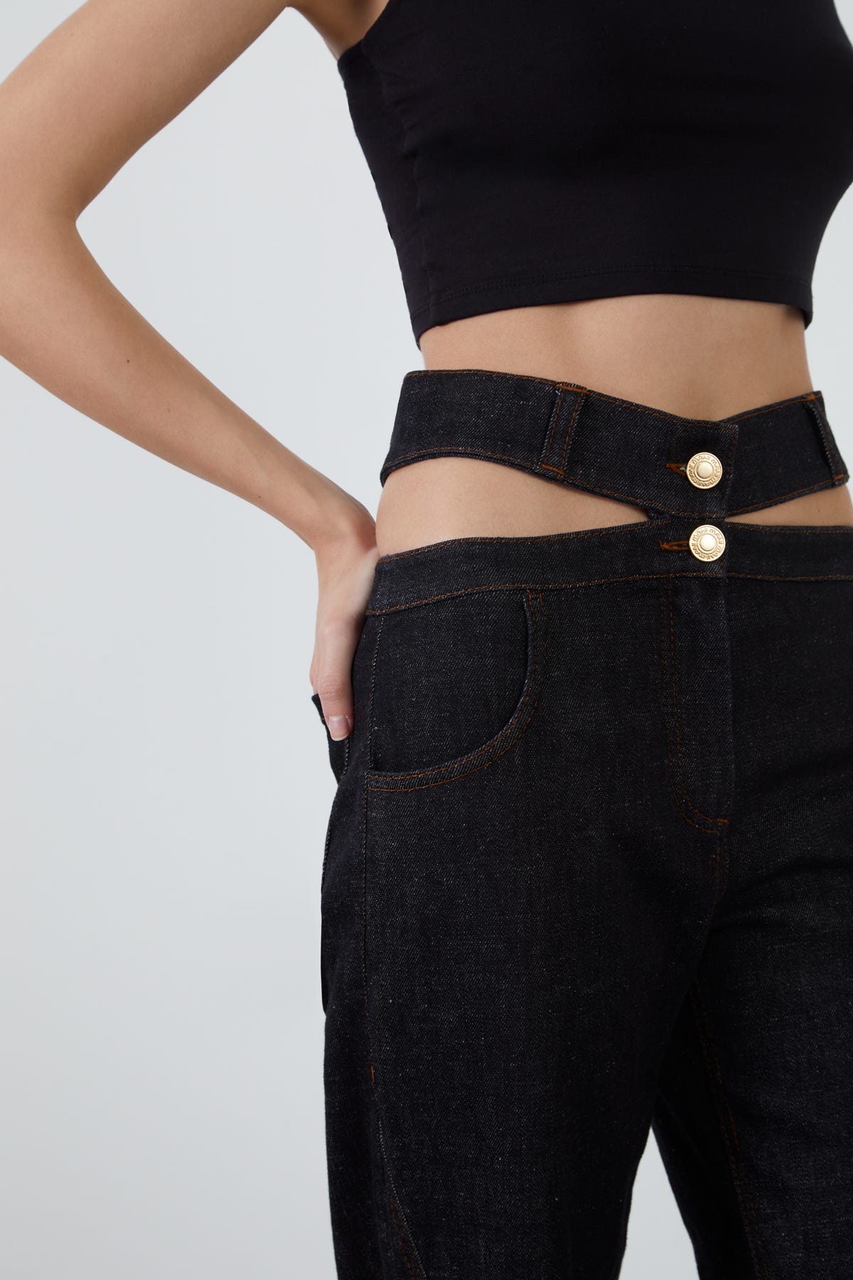 Kemer Detaylı Jean Pantolon