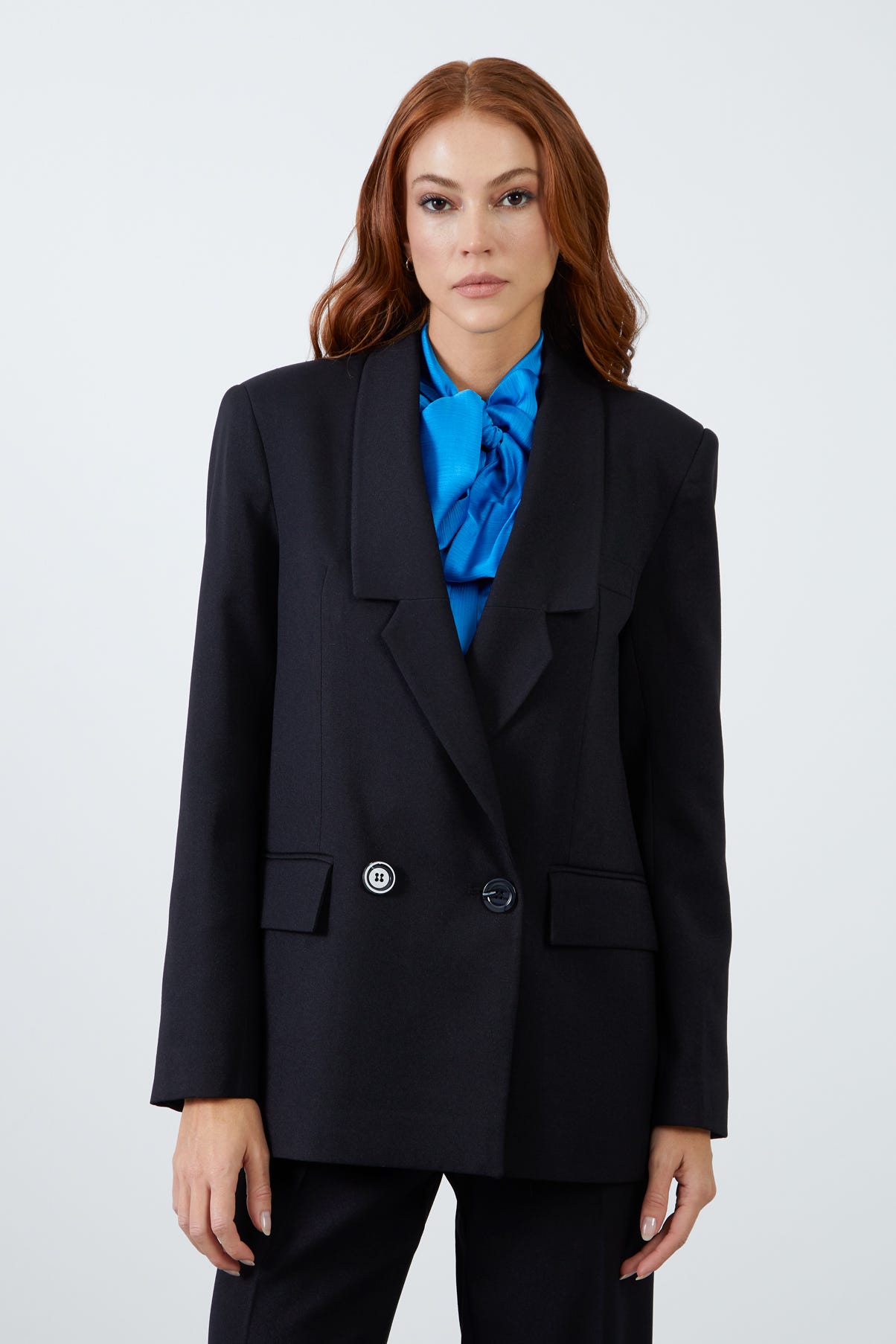 Yüksek Bel Bol Paça Pantolonlu Kadın Takım