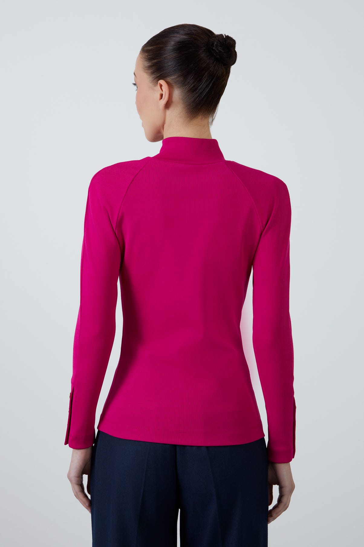 Dar Kesim Balıkçı Yaka Pembe Bluz