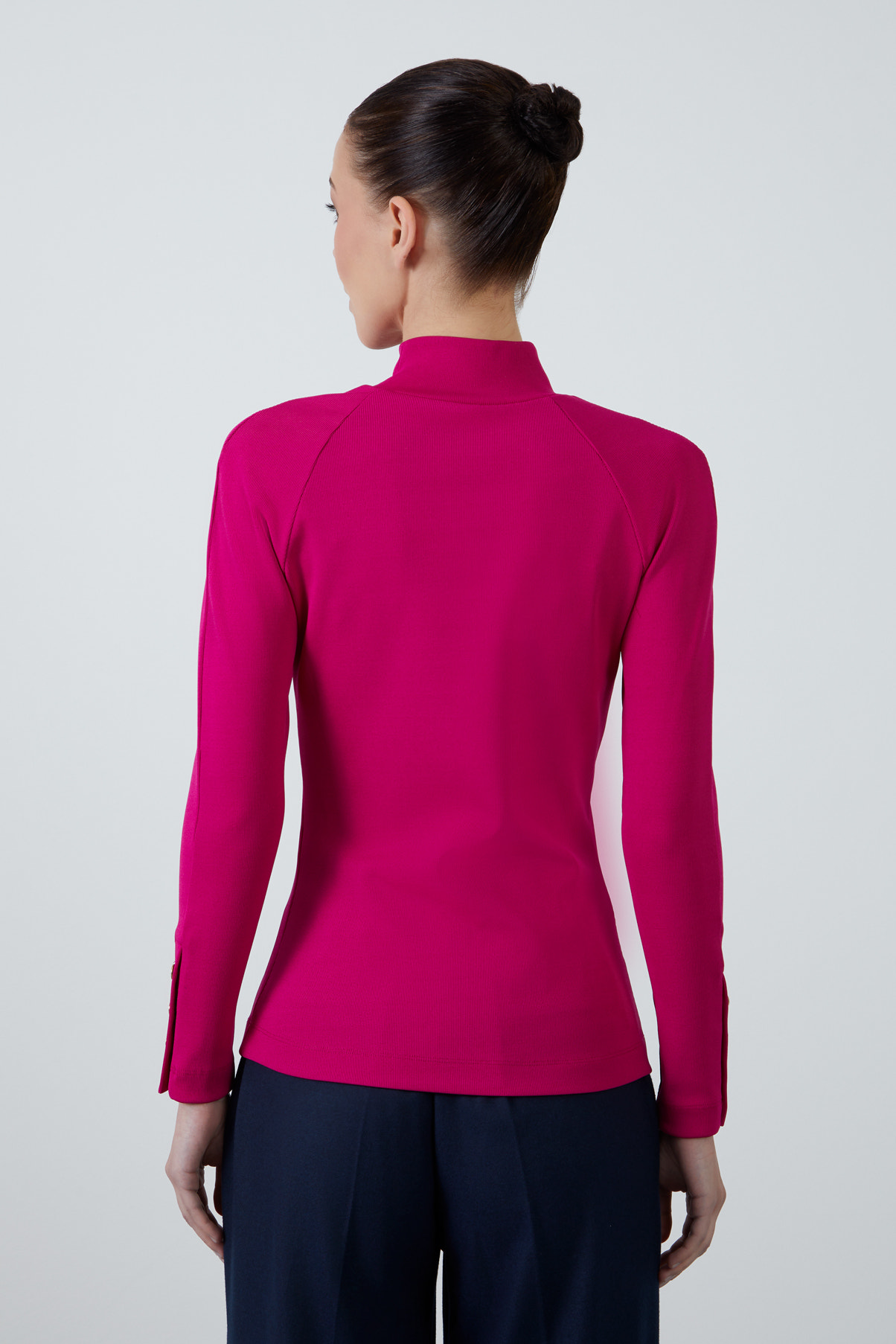 Dar Kesim Balıkçı Yaka Pembe Bluz