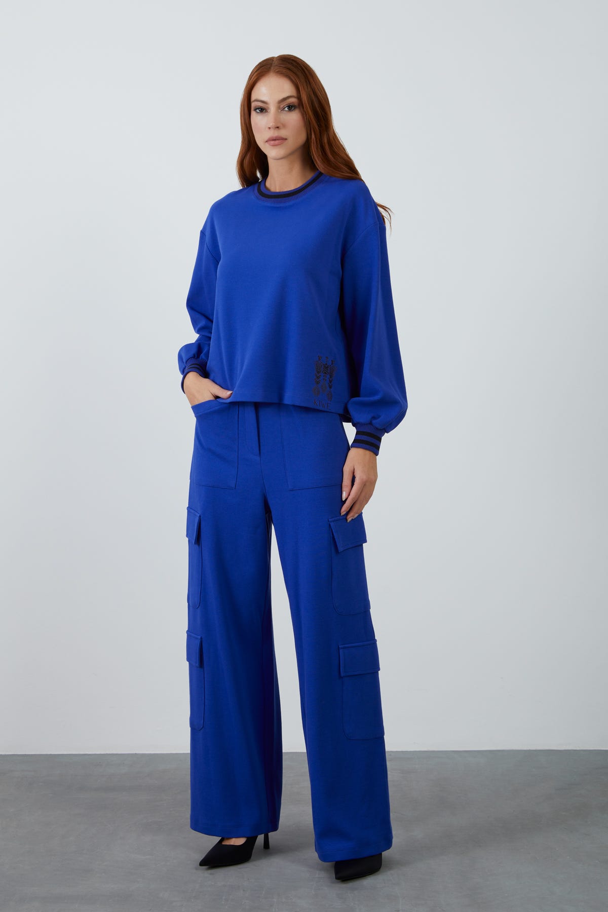 Kargo Pantolonlu Rahat Kesim Lacivert Eşofman Takım
