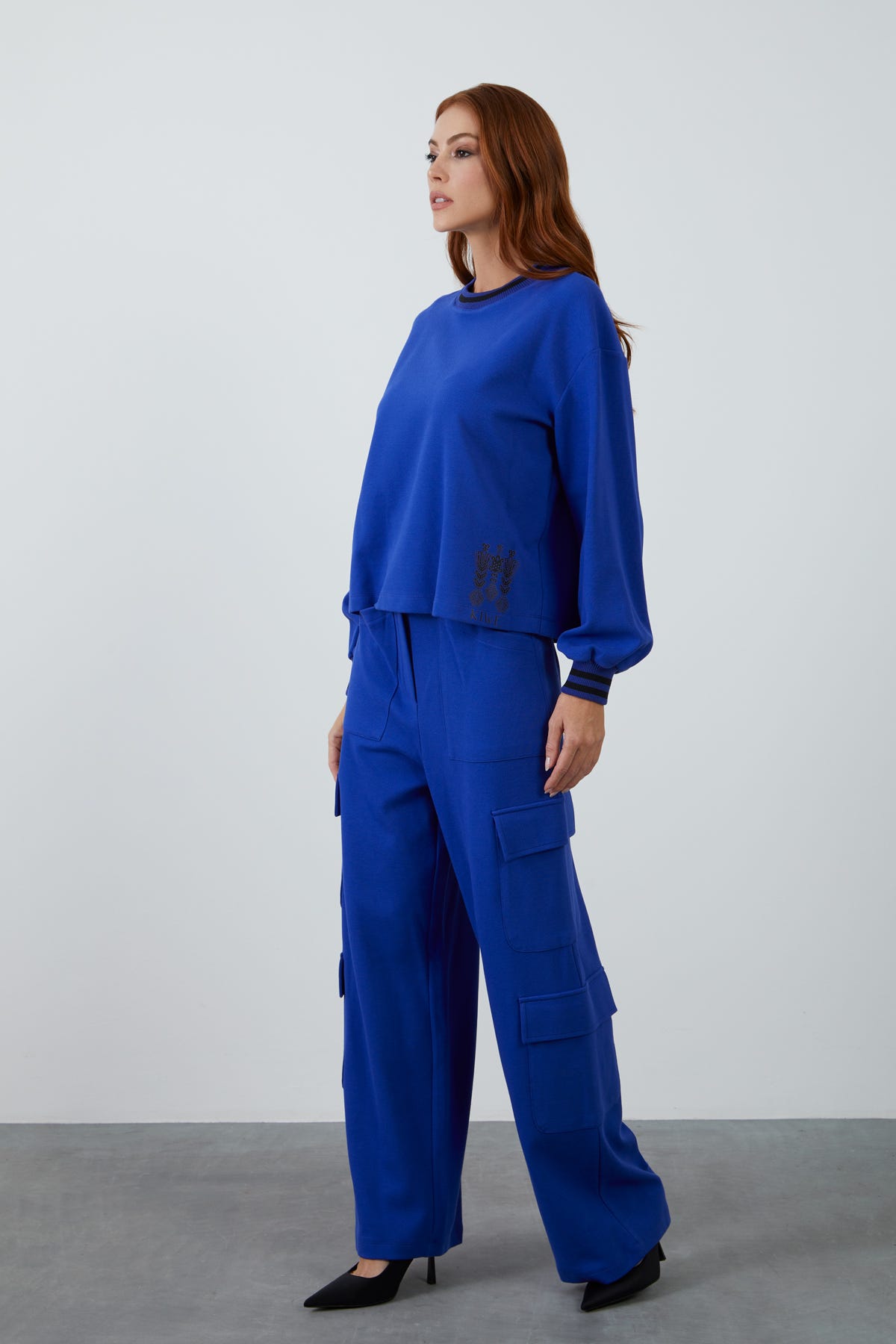 Kargo Pantolonlu Rahat Kesim Lacivert Eşofman Takım