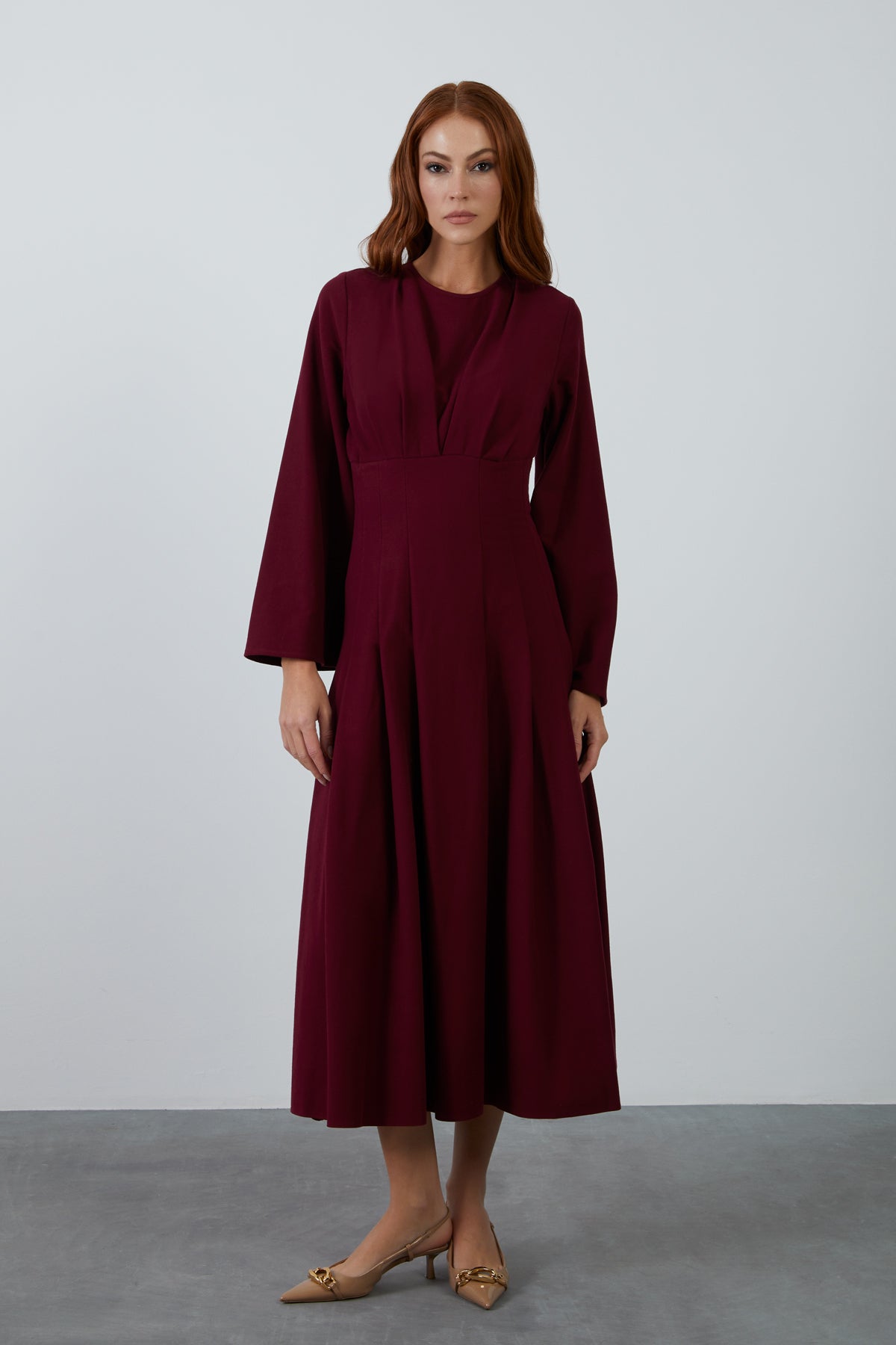 Bisiklet Yaka Maxi Boy Elbise