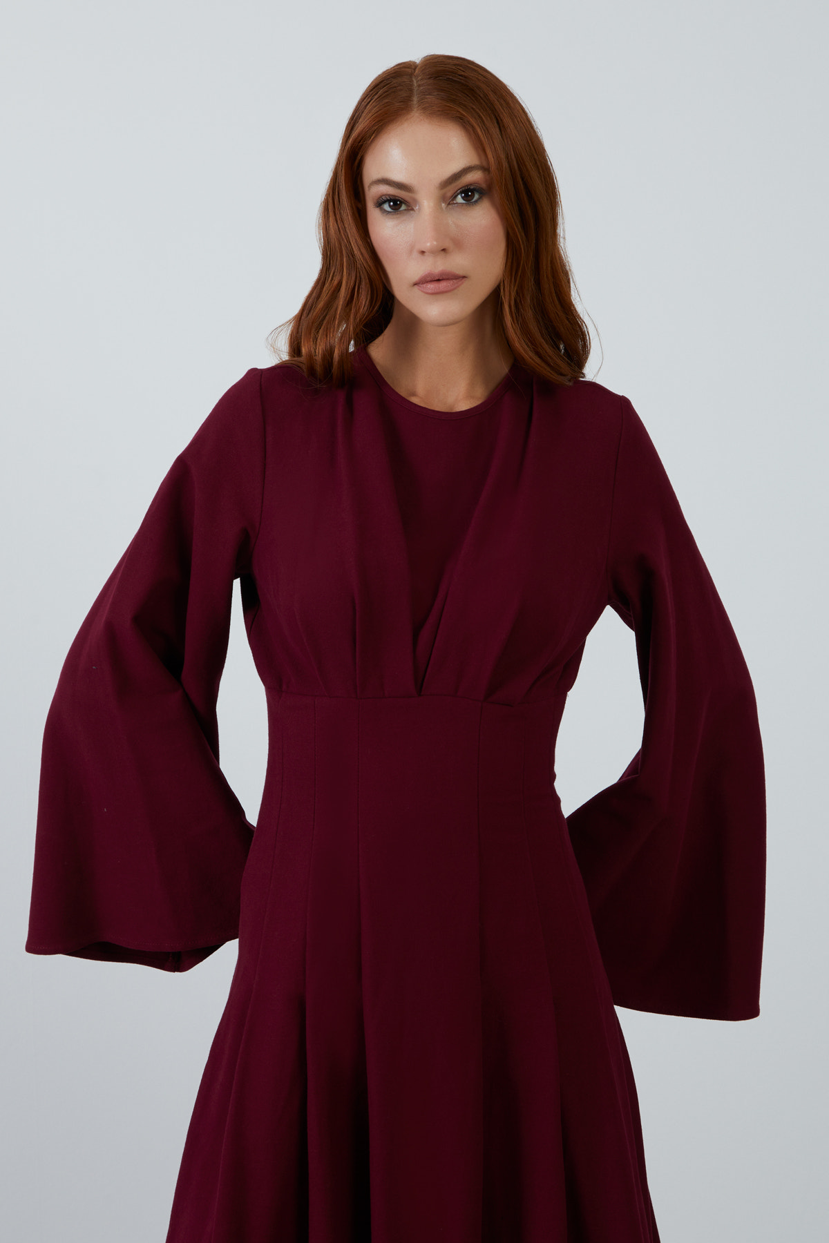 Bisiklet Yaka Maxi Boy Elbise