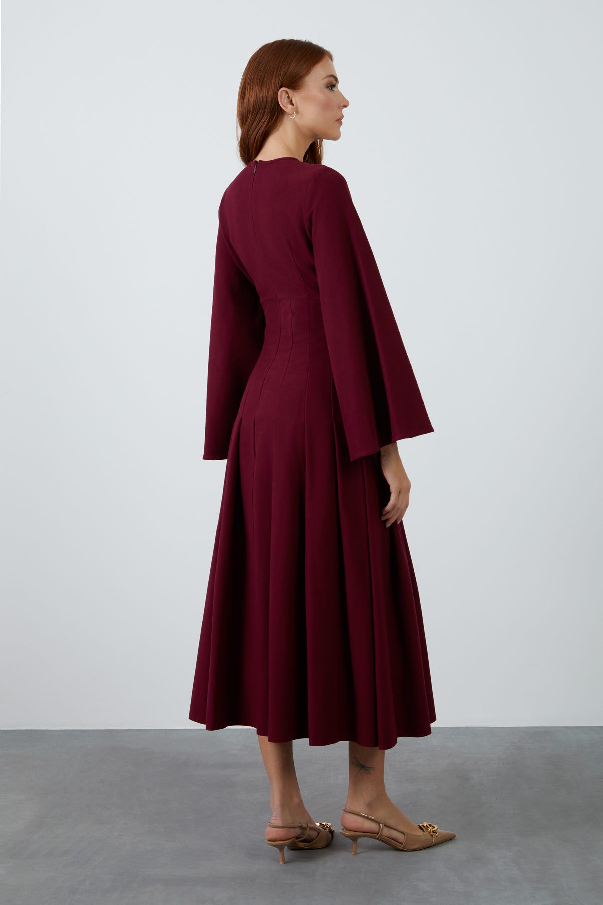 Bisiklet Yaka Maxi Boy Elbise