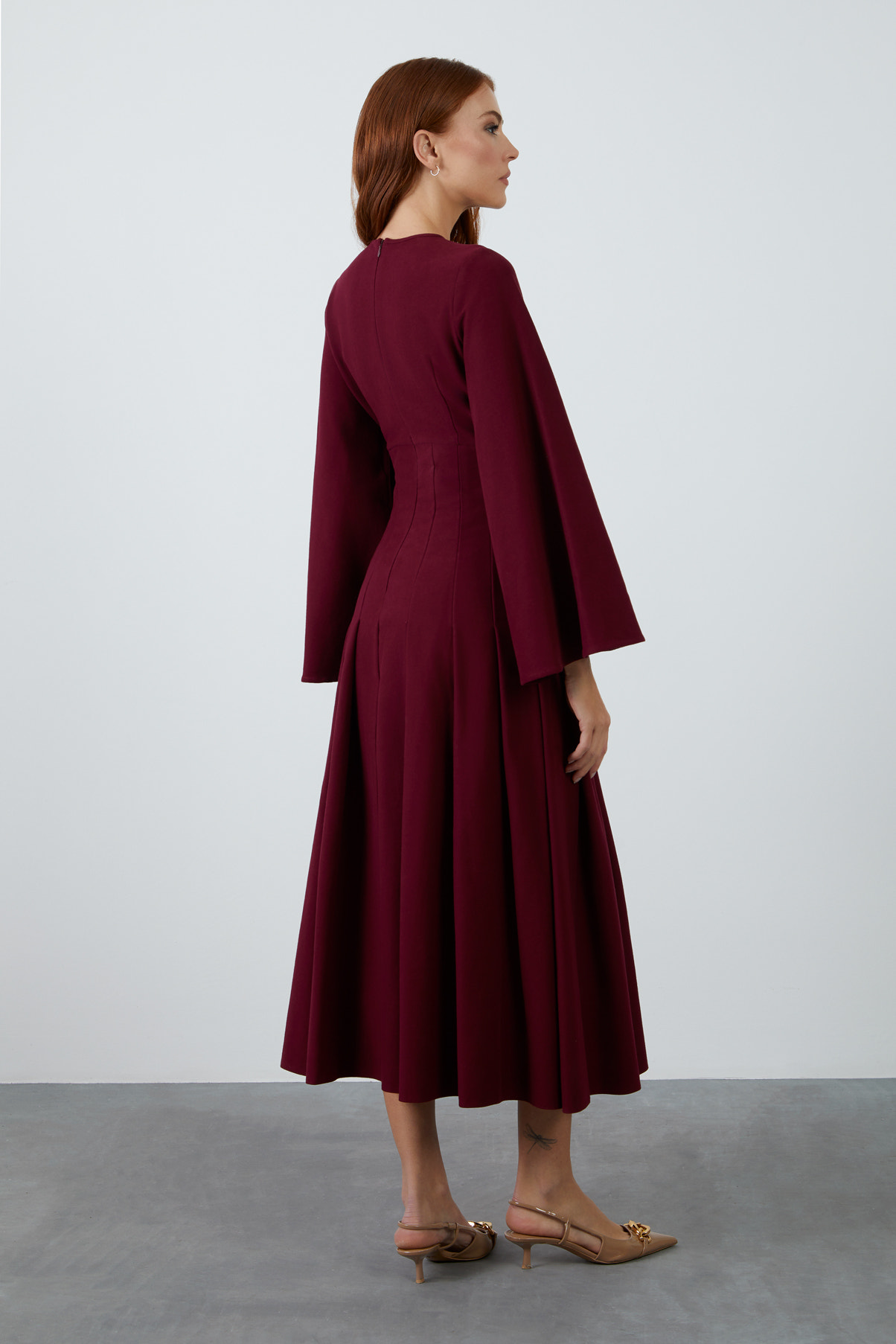 Bisiklet Yaka Maxi Boy Elbise