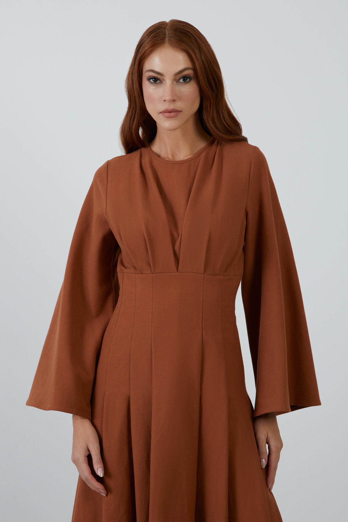 Bisiklet Yaka Maxi Boy Elbise