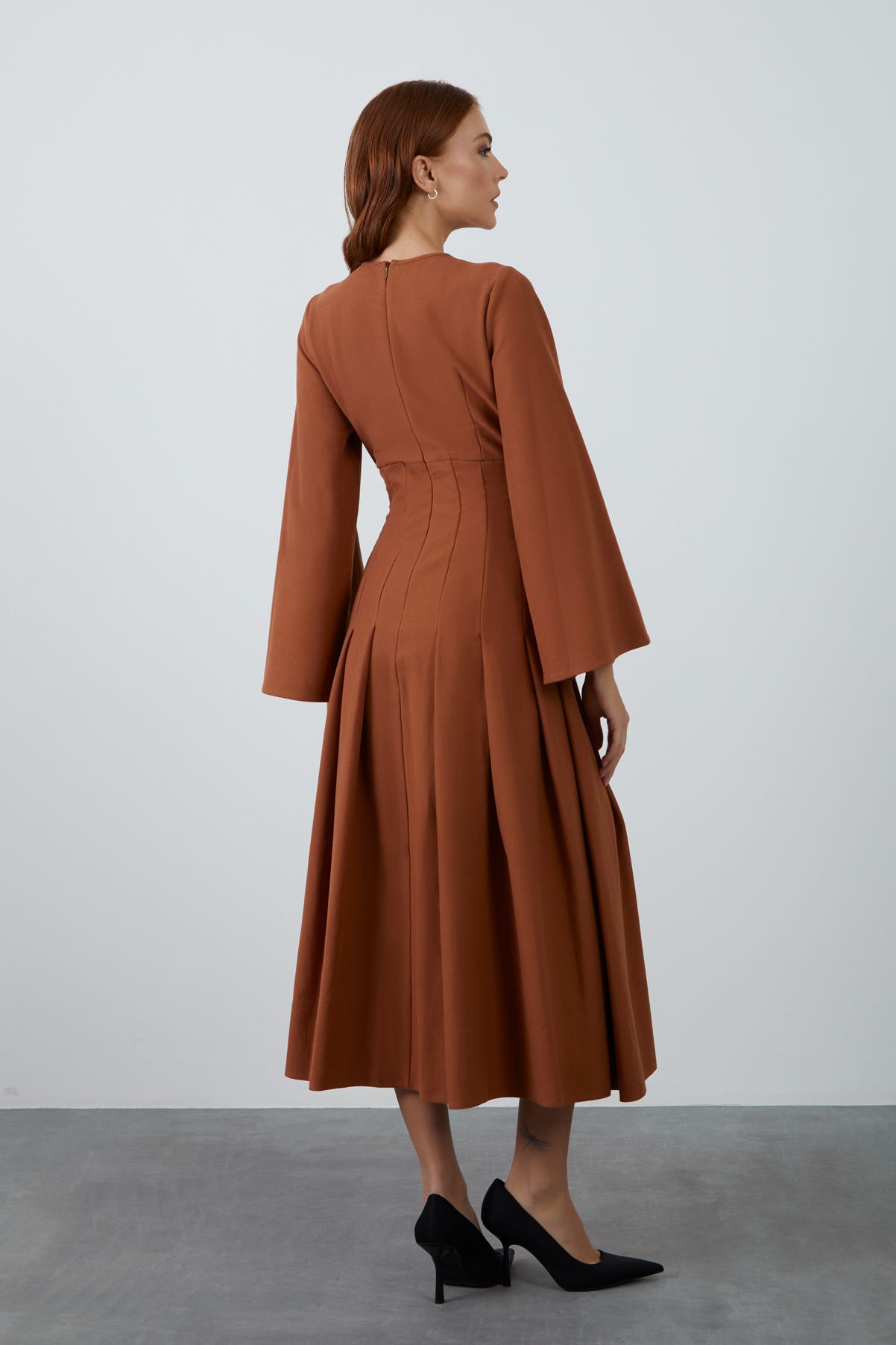 Bisiklet Yaka Maxi Boy Elbise