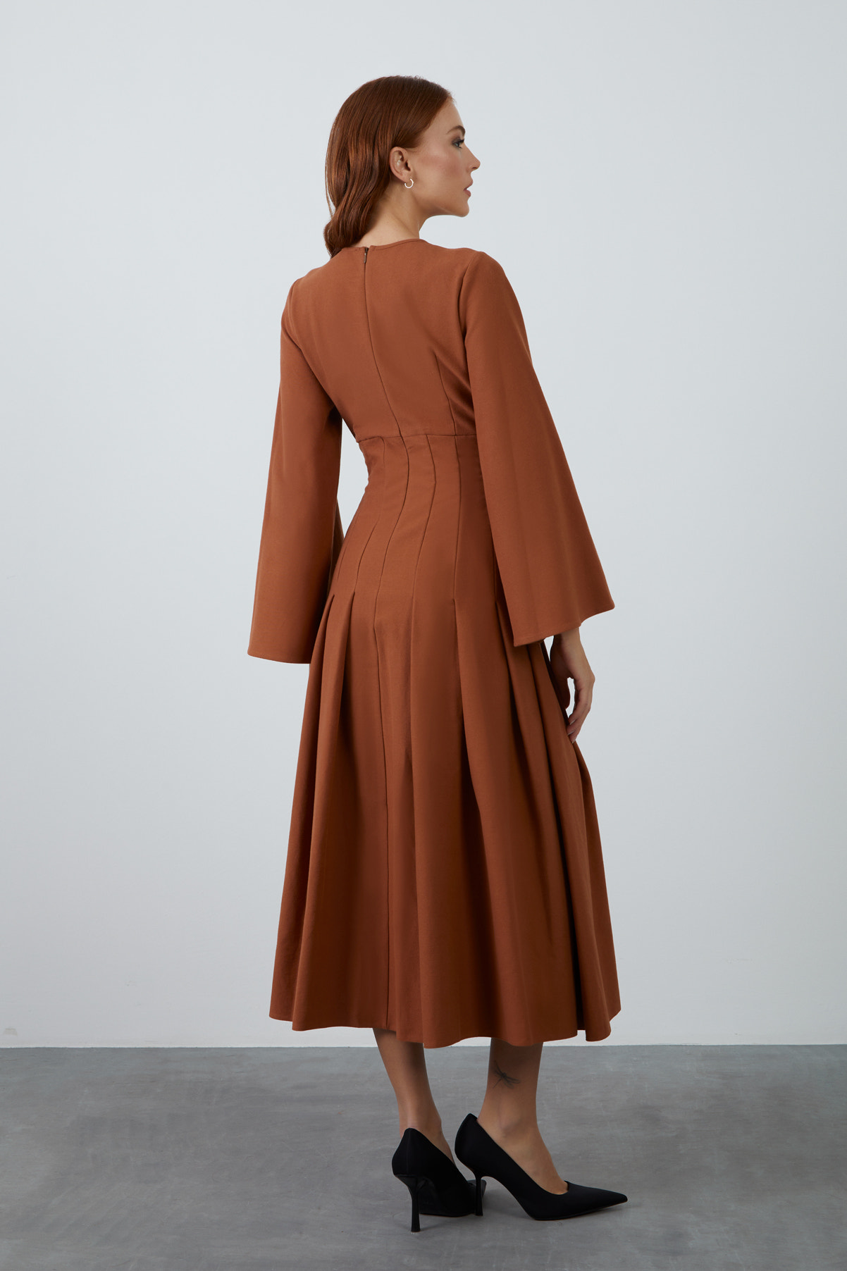 Bisiklet Yaka Maxi Boy Elbise